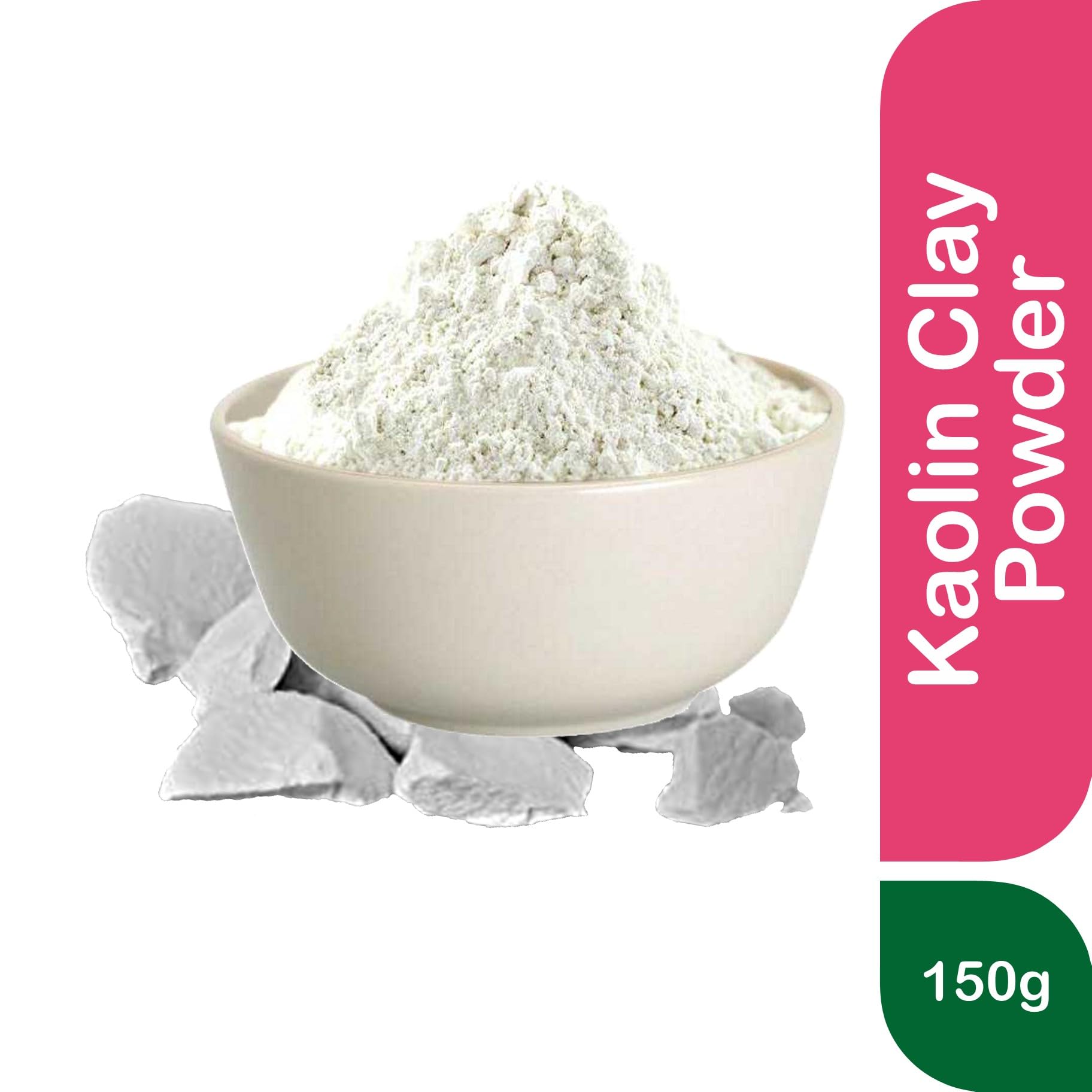 **Organic Kaolin Clay Powder for Skin Whitening & Acne Treatment - 150g Jar - Pure White China Clay for Face, Hair & Body Care - Ideal for DIY Masks, Scrubs & Spa Treatments**