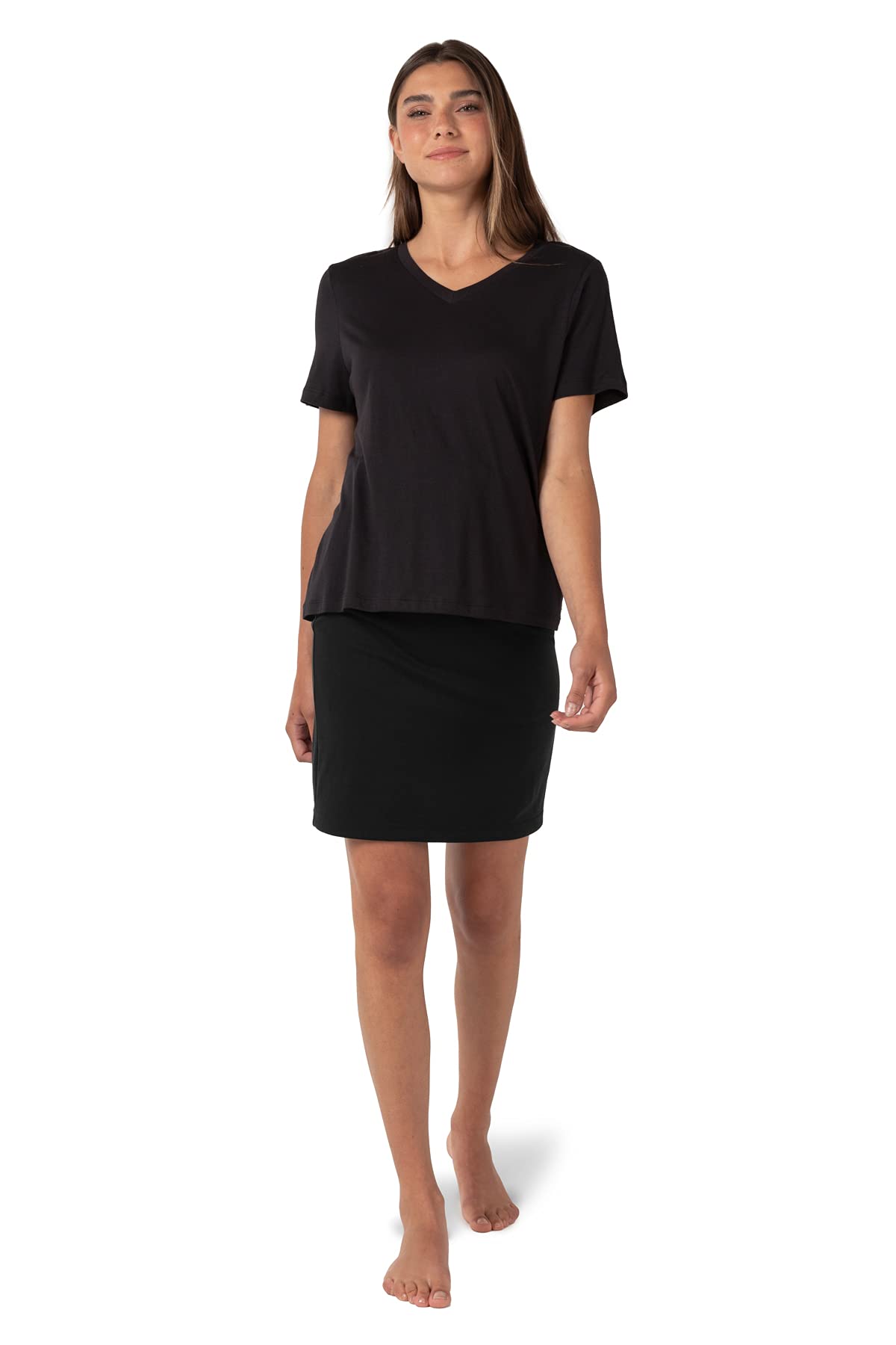 Pure & Simple Women's Short Sleeve V-Neck T-Shirt - Soft Cotton Casual Tee for Everyday Wear | Perfect for Work, Gym & Weekend Outfits