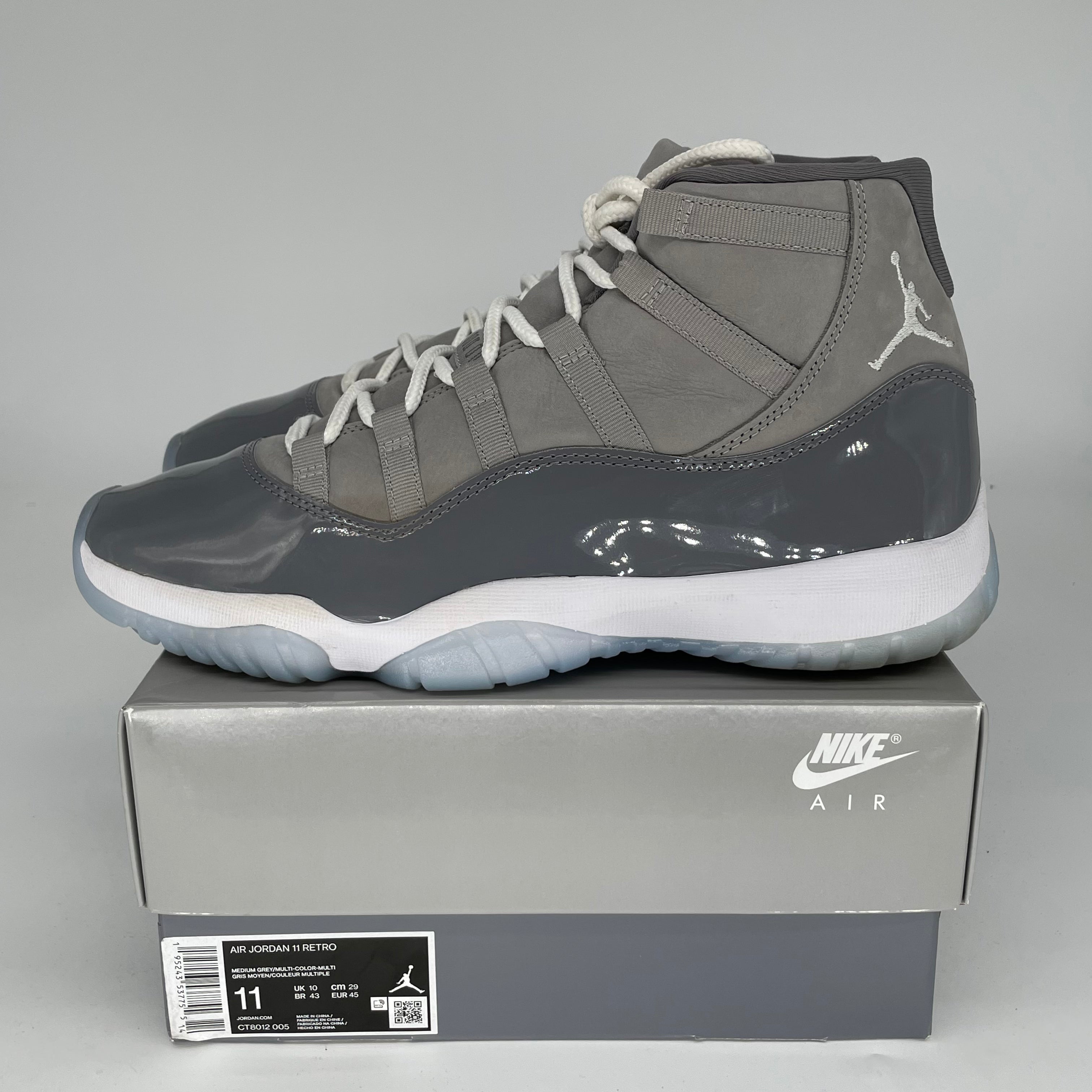 AIR JORDAN 11 COOL GREY Men's Basketball Shoes Size 11 - CT8012-005 | Retro Sneakers for Casual Wear & Street Fashion