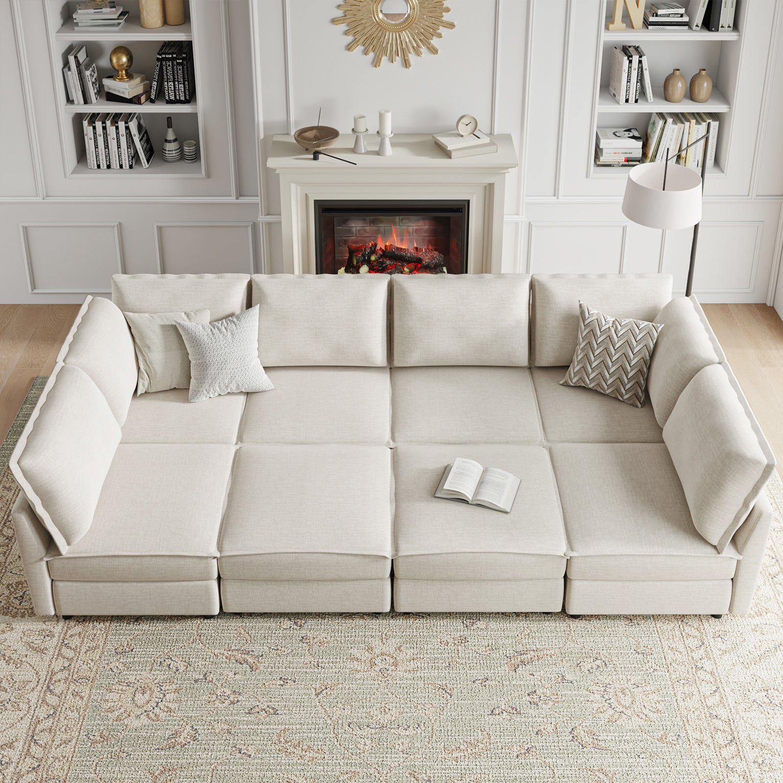 Harmetrix Oversized Soft Sectional Couch with Storage | Modern L-Shaped Sofa Bed with Hidden Compartment | Perfect for Living Room, Family Room & Small Spaces