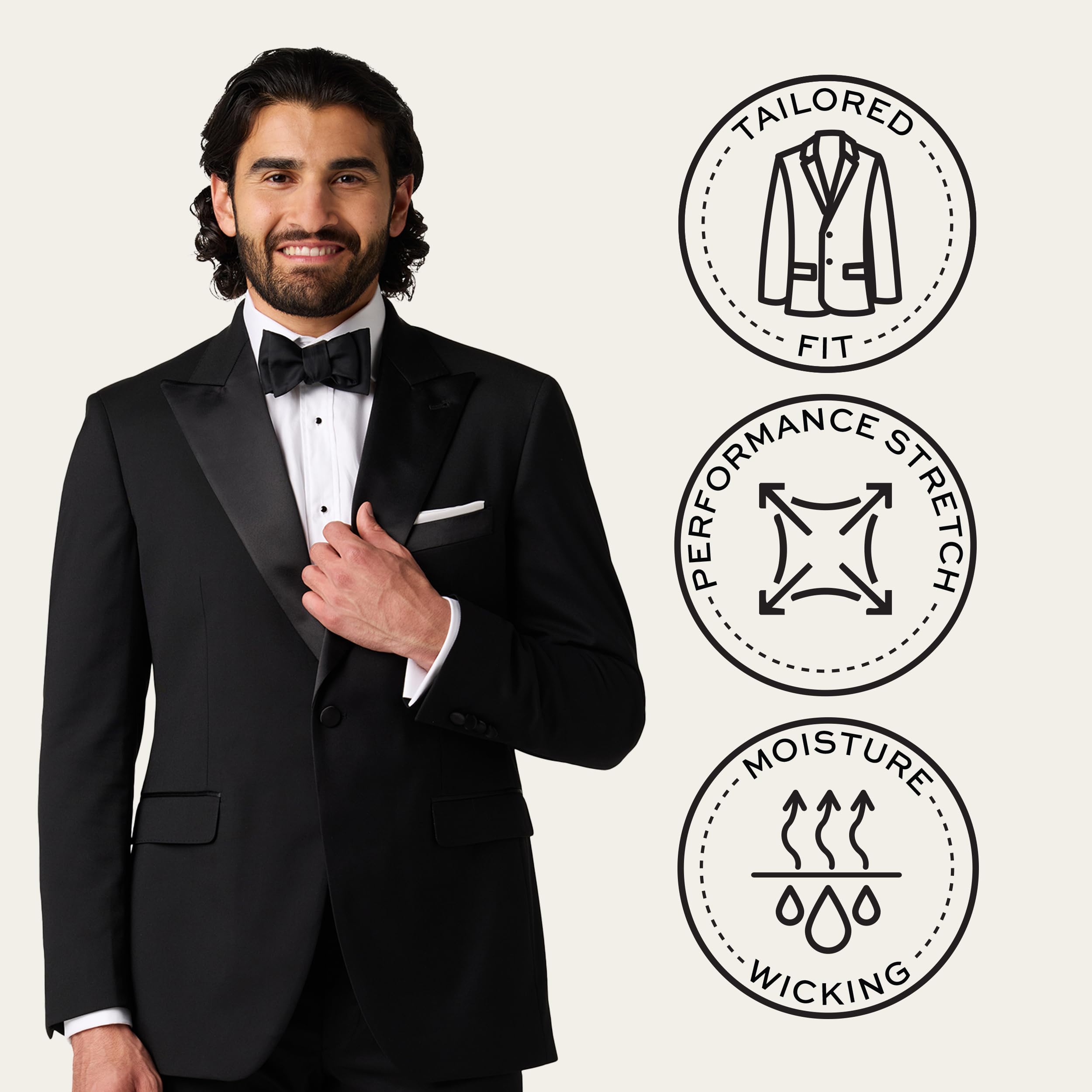 Premium Men's Tuxedo Suit - Tailored Fit Formal Wear for Weddings, Prom & Black Tie Events | Elegant Slim Fit Tuxedo Jacket & Pants Set | High Quality Menswear for Special Occasions
