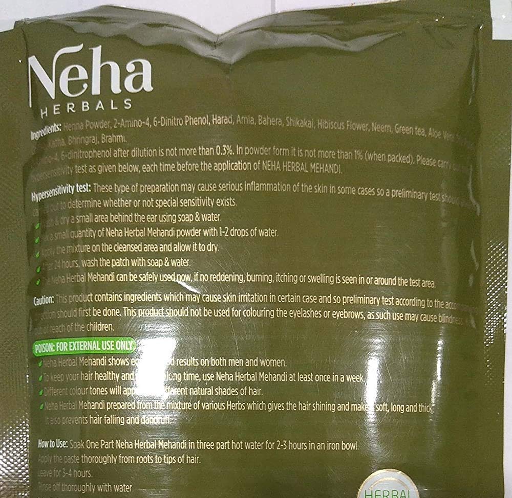 NEHA HERBAL MEHANDI Herbal Base - Enriched With ALOE VERA, HIBISCUS & GREEN TEA | 500g Natural Henna Powder for Hair & Skin | Perfect for Bridal Mehndi, Tattoos & DIY Beauty Treatments