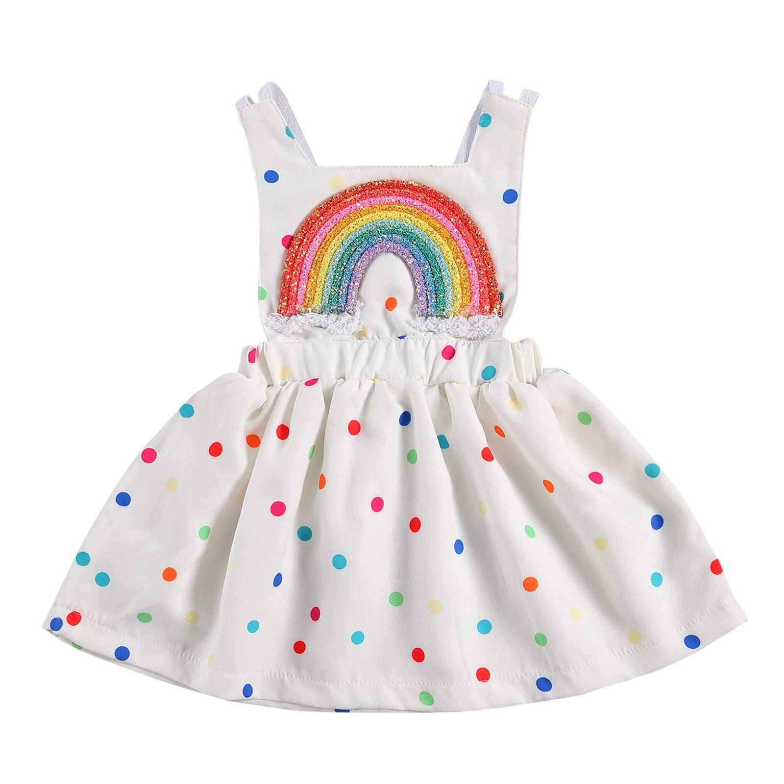 Adorable Polka Dot Ruffle Sleeveless Cross-Strap Jumper Dress for Baby Girls | Cute Toddler Outfit for Playdates, Parties & Photo Shoots