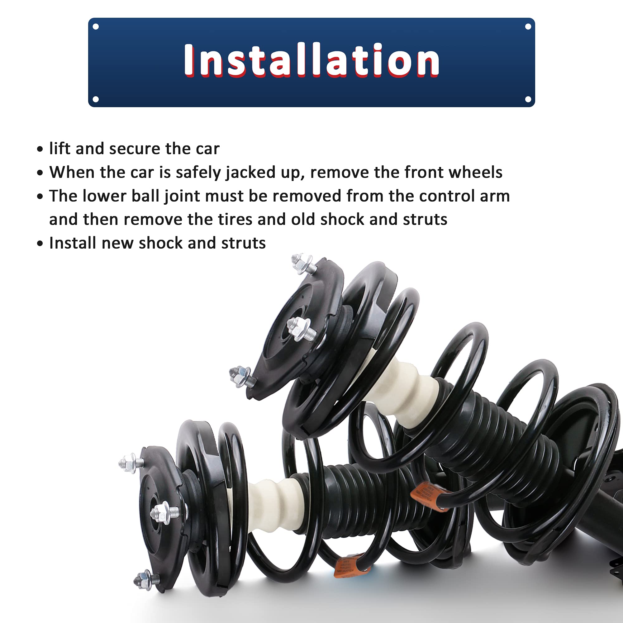 MOSTPLUS Complete Strut Assembly Set - Front & Rear Shock Absorbers 172367 172368 172401 for 2007-2010 Jeep Compass & Patriot - Perfect for Off-Roading & Smooth Ride Replacement (4-Piece Kit)