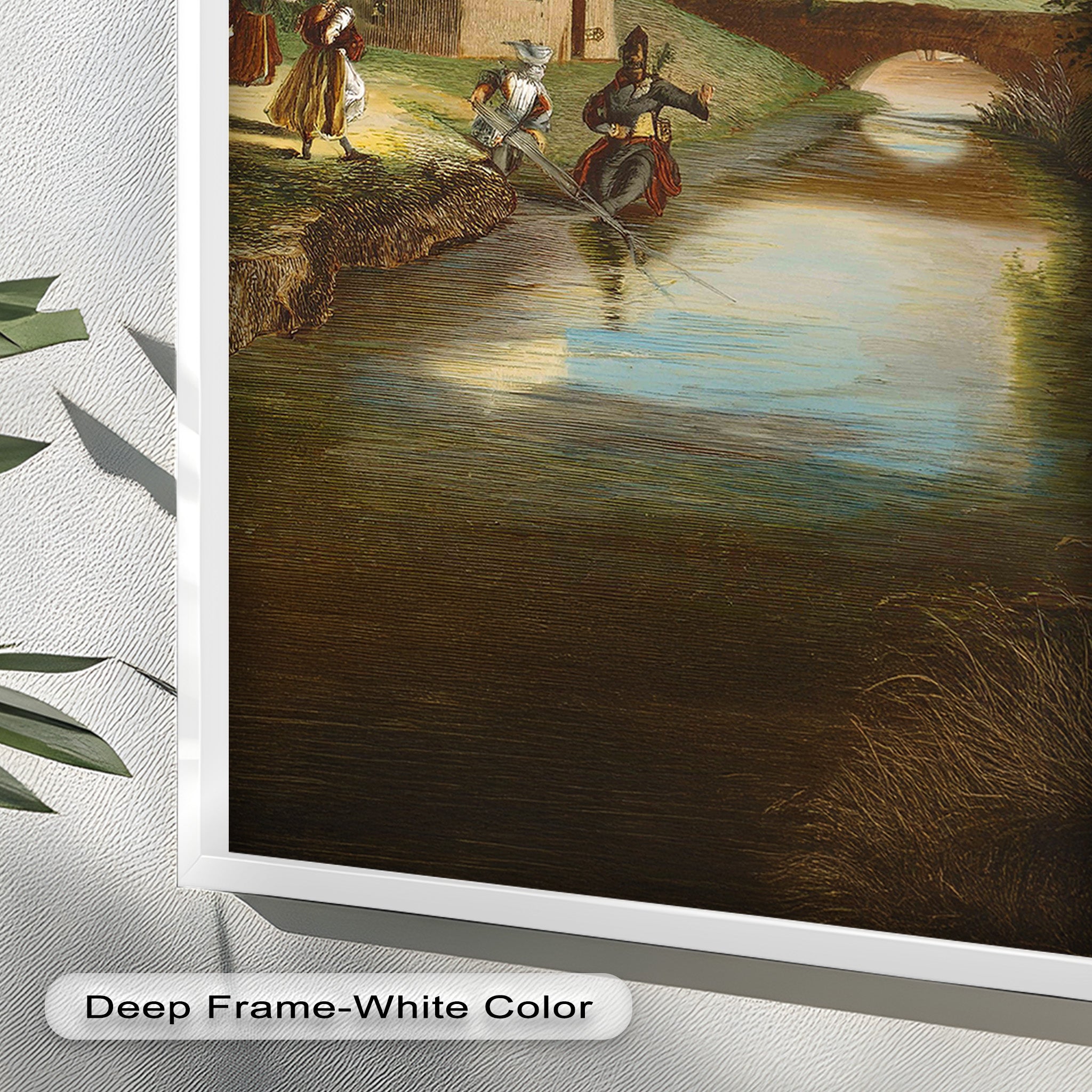 Romantic English Countryside Historic Oil Painting - A Day by the River - Perfect for Home Decor, Living Room Wall Art & Gift Ideas