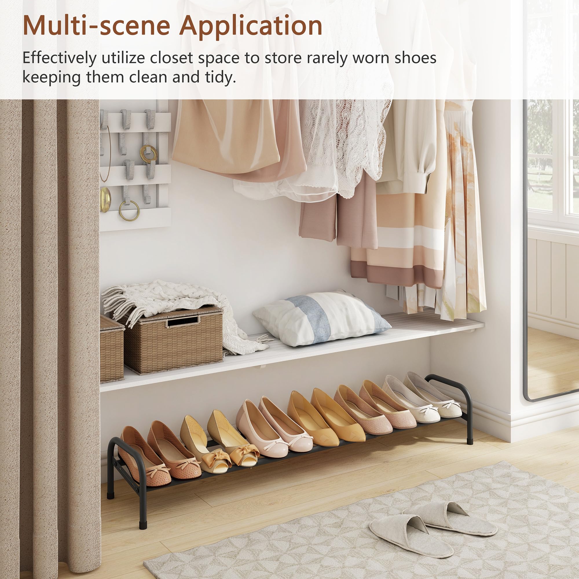 1-Tier Adjustable Metal Shoe Rack Organizer - 41.53