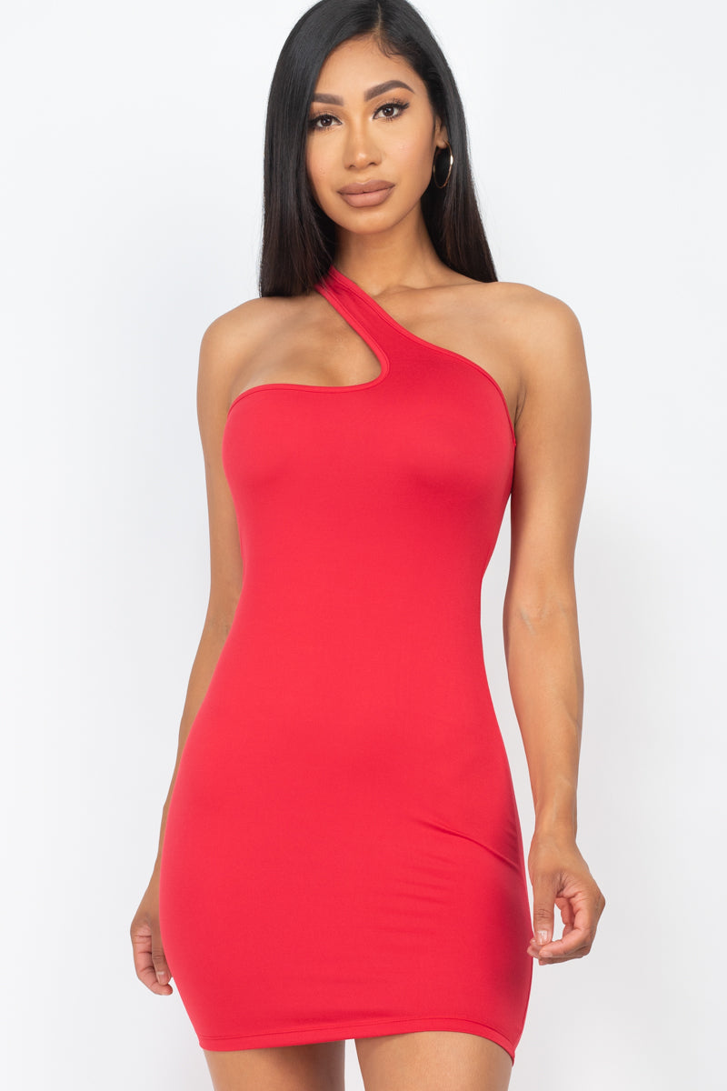 Sexy One Shoulder Bodycon Mini Dress for Women - Slim Fit Club Party Dress - Perfect for Night Out, Cocktail Party, Date Night & Special Occasions