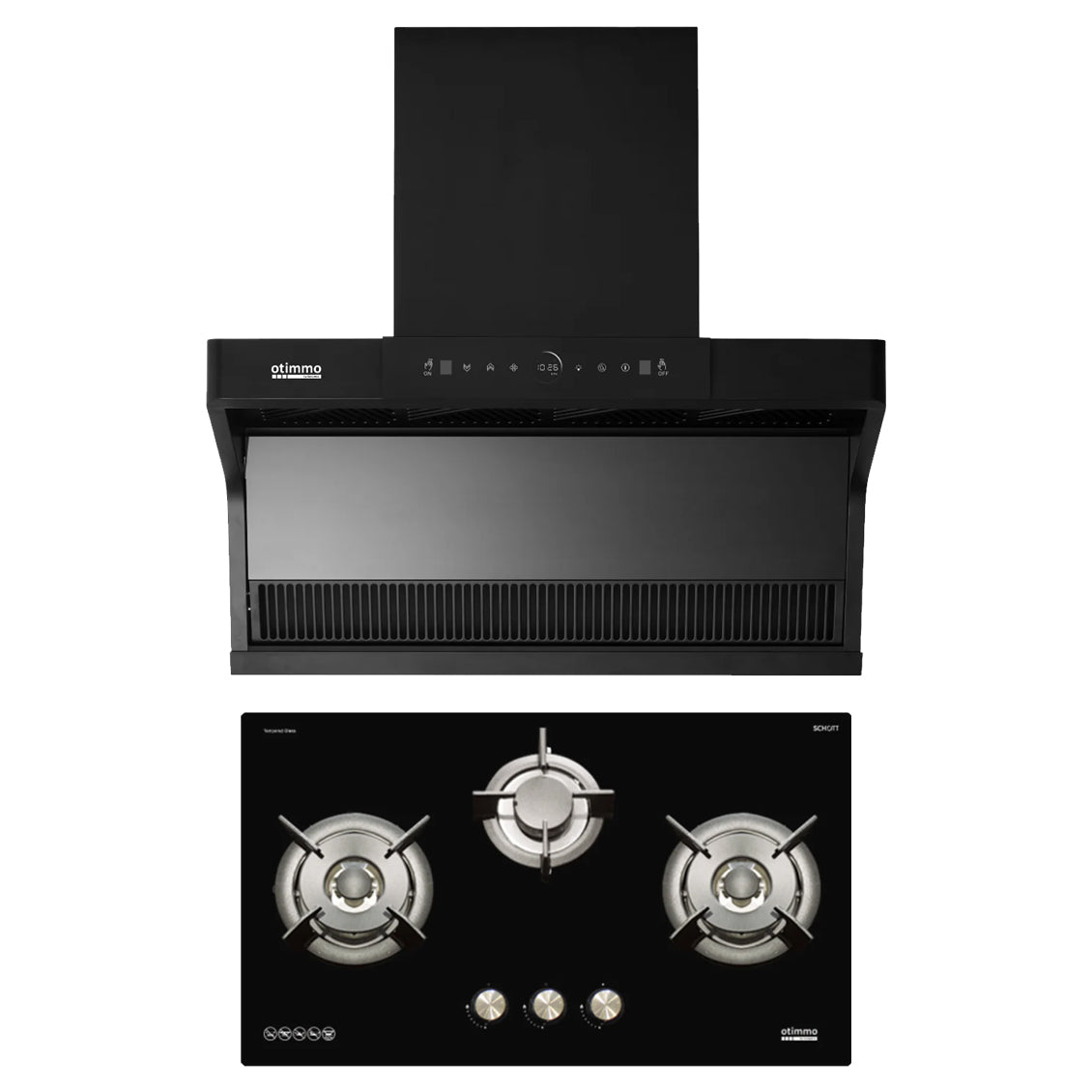 EBH6381STG 80CM Built-in Gas Hob & ECH9122E 90CM Range Hood - Stainless Steel Kitchen Appliances for Modern Home Cooking