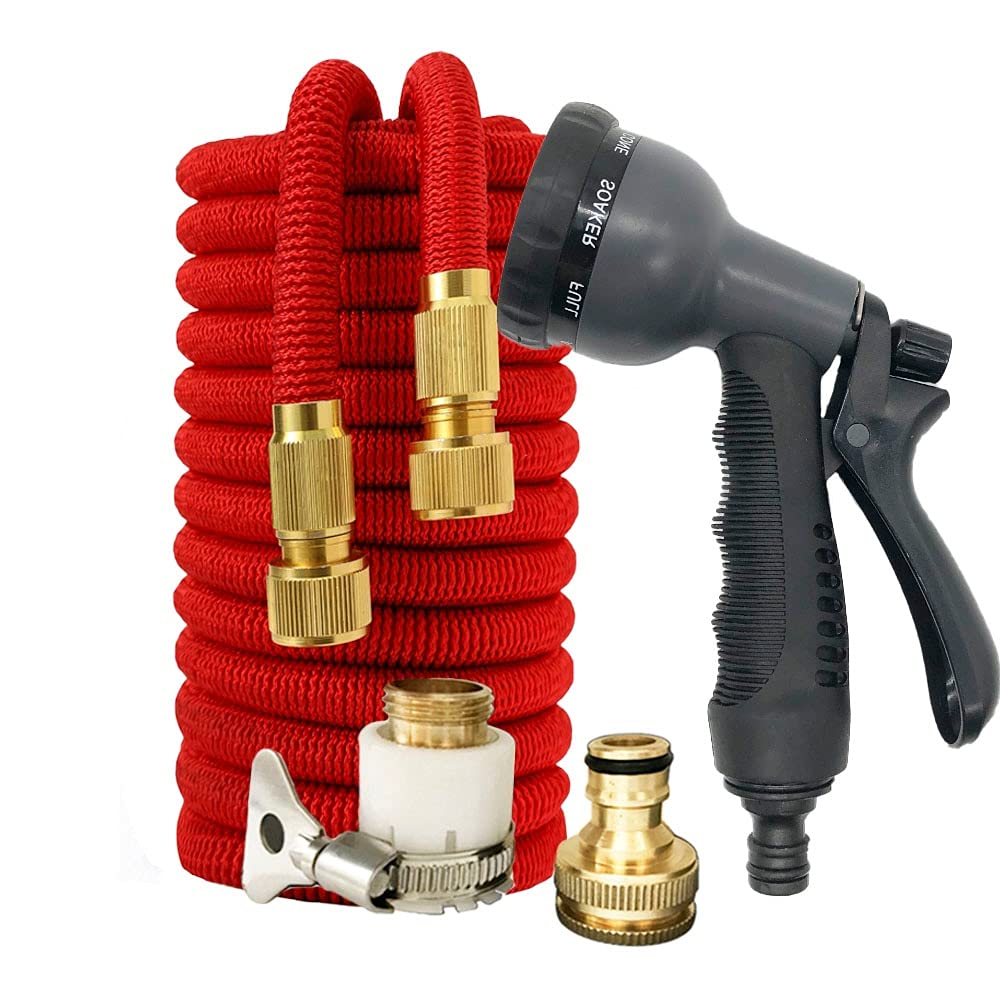 **Expandable Garden Hose 50FT - Flexible Magic Water Hose for Car Washing, Gardening & Yard Watering | Lightweight & Durable | Perfect for Lawns, Plants & Outdoor Cleaning (Red, 15M Extended Length)**