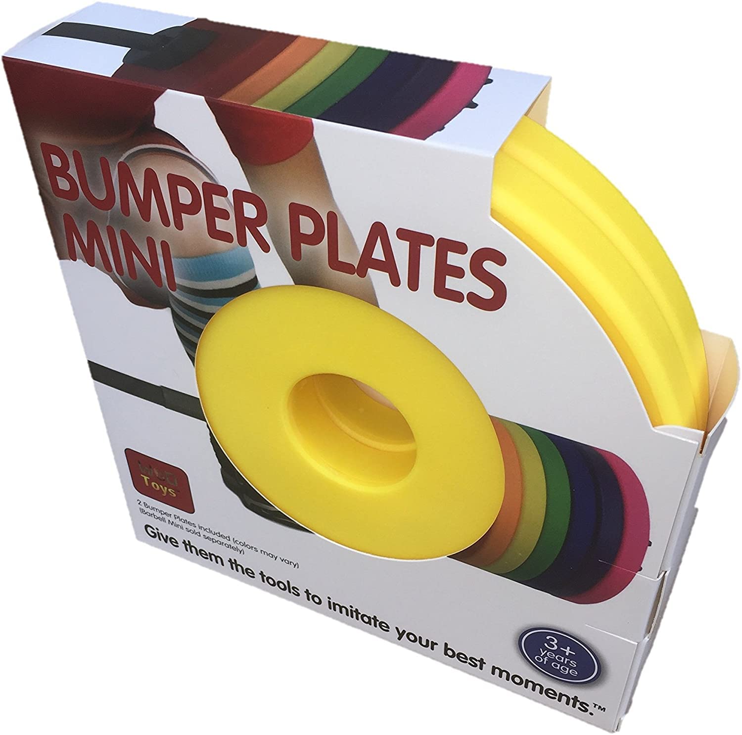 Colorful Mini Bumper Plates for Kids - Safe & Durable Barbell Add-On Weights - Children's Fitness Equipment for Home Gym Workouts - Perfect for Kids Exercise, Strength Training, and Family Fitness Activities