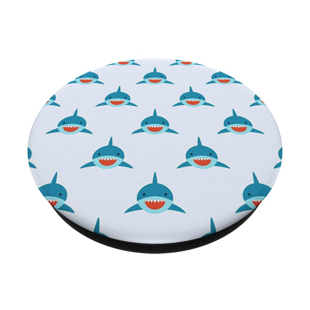 Shark Pattern PopSockets Phone Grip & Stand - Expandable Phone Holder for iPhone, Samsung, Tablets - Perfect for Workouts, Commuting & Hands-Free Use
