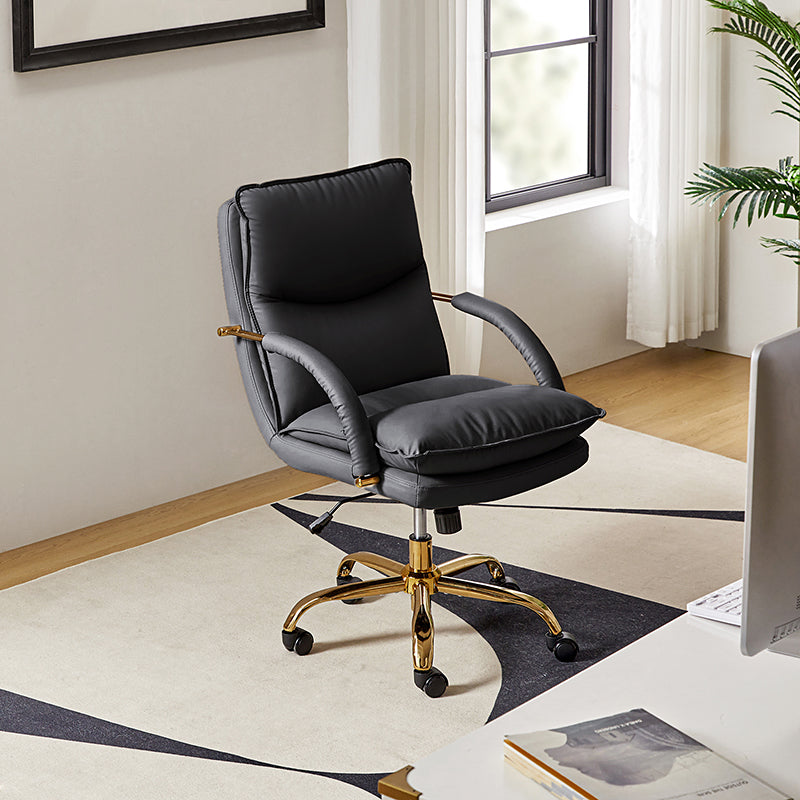 Waterproof PU Leather 360-Degree Swivel Office Chair - Ergonomic Desk Chair for Home & Office Workspace - Perfect for Long Hours of Sitting, Gaming, and Conference Rooms