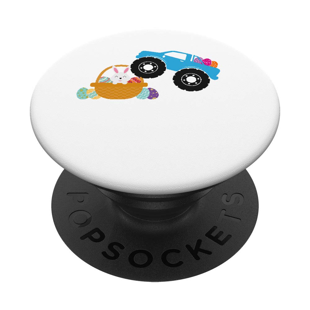 Easter Bunny Monster Truck Eggs Easter Basket PopSockets PopGrip - Swappable Phone Grip for iPhone, Samsung & Tablets - Perfect for Easter Gifts, Phone Protection & Daily Use