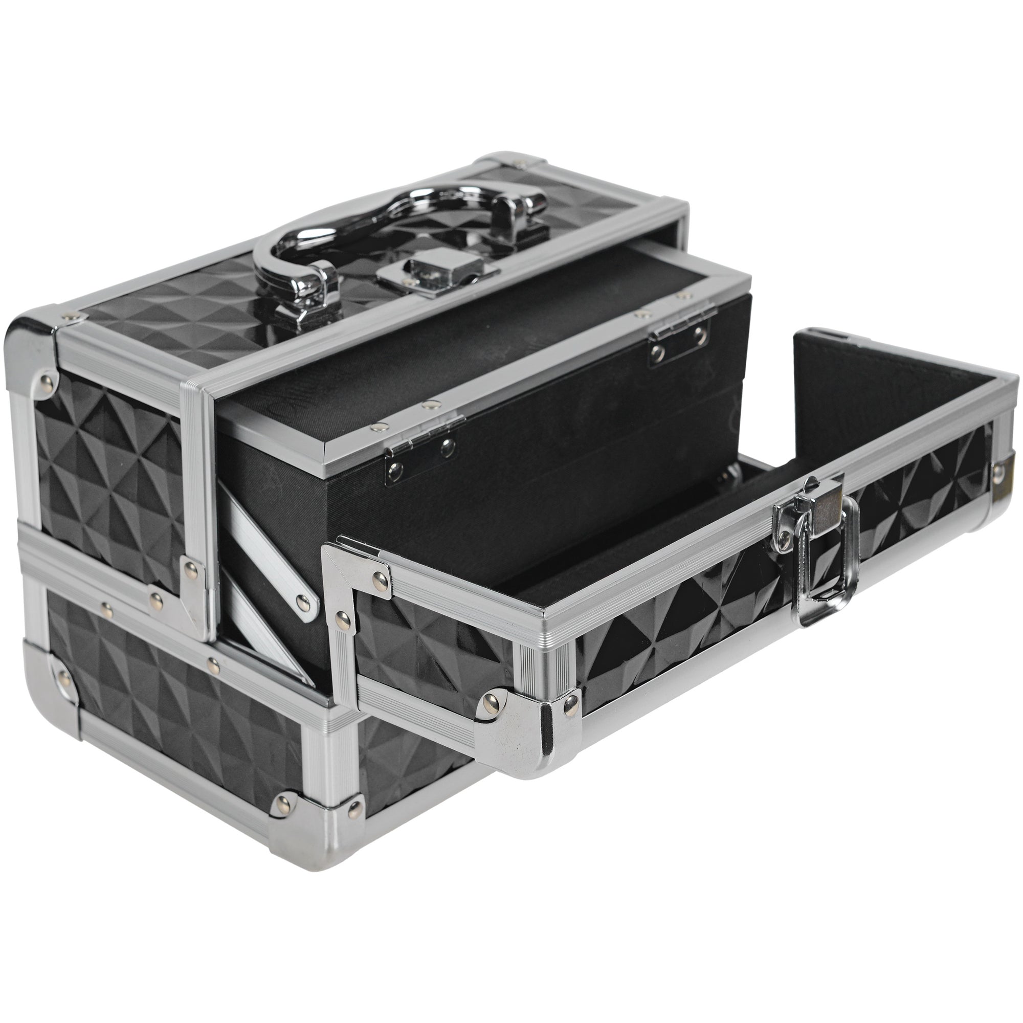 Professional Makeup Train Case with Mirror - Portable Cosmetic Organizer for Makeup Artists & Travel - Perfect for Salon, Home, and On-the-Go Beauty Needs