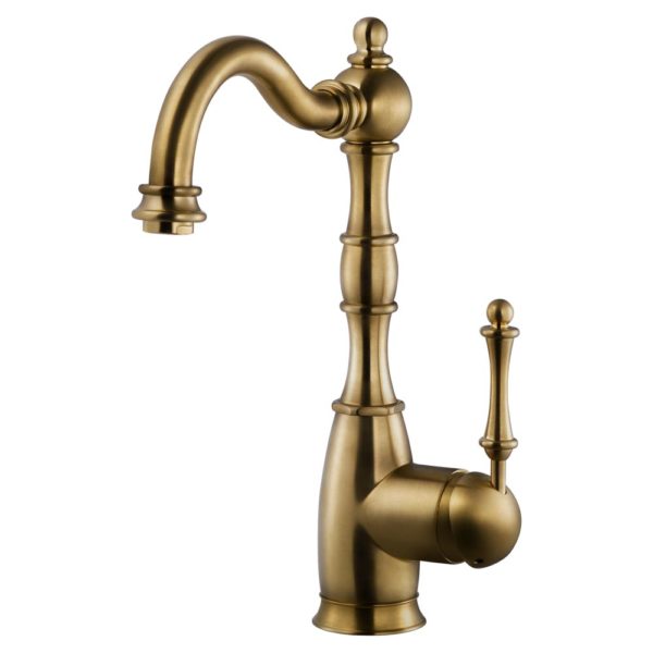 Hamat NOBR 4000 AB Traditional Brass Bar Faucet - Antique Brass Finish - Perfect for Home Bars, Restaurants & Vintage Style Kitchens