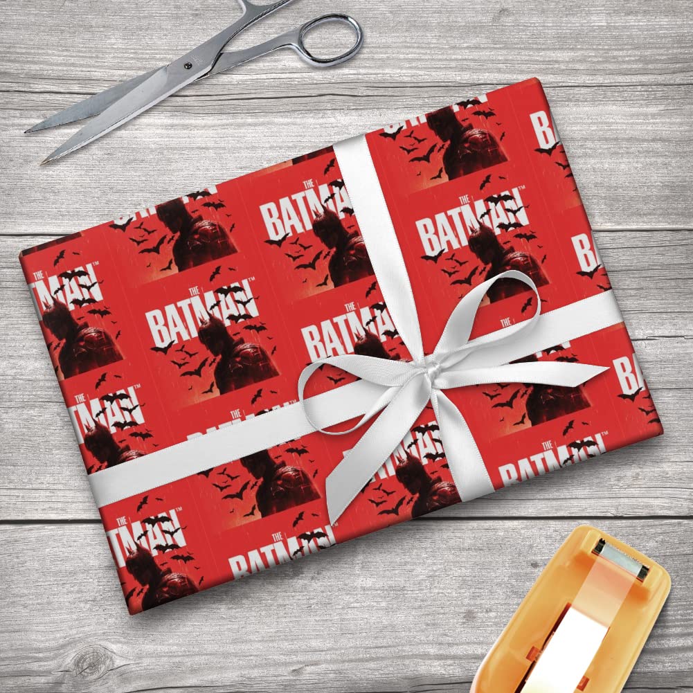 The Batman Gift Wrap - Premium Wrapping Paper Rolls for Birthday, Christmas & Party Gifts - DC Comics Superhero Theme - Perfect for Comic Fans & Collectors