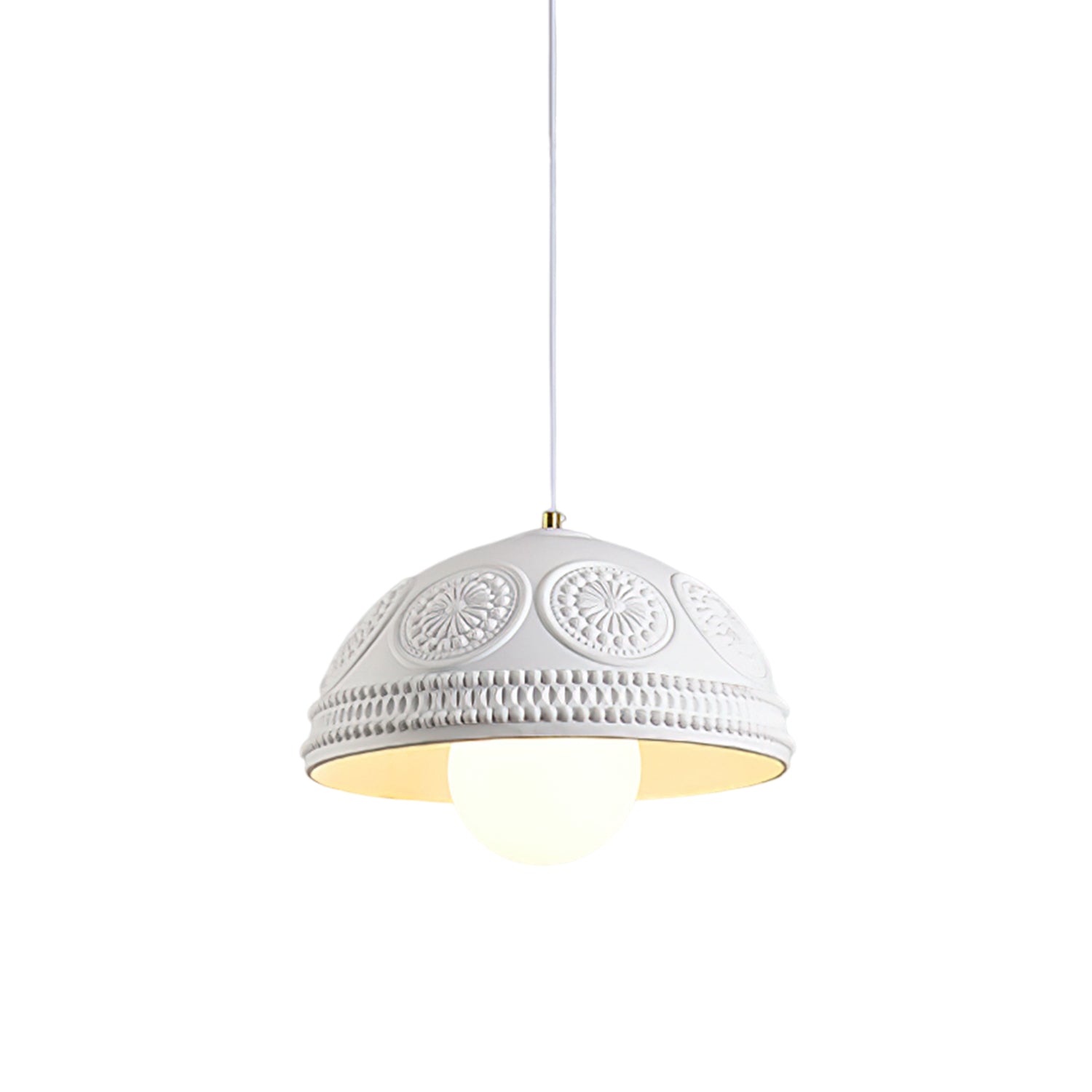Modern Embossed Ripple Pendant Light - Handcrafted Glass Ceiling Lamp for Dining Room, Kitchen Island & Living Room Decor