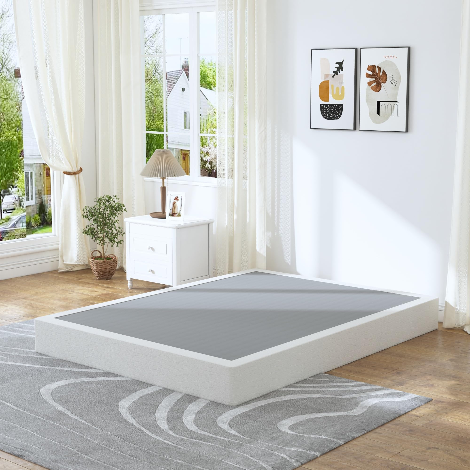 7 Inch High Profile Box Spring for King Bed - Sturdy Metal Frame Mattress Foundation with Easy Assembly | Quiet & Noise-Free Support | Perfect for Bedroom, Guest Room & Dormitory Use