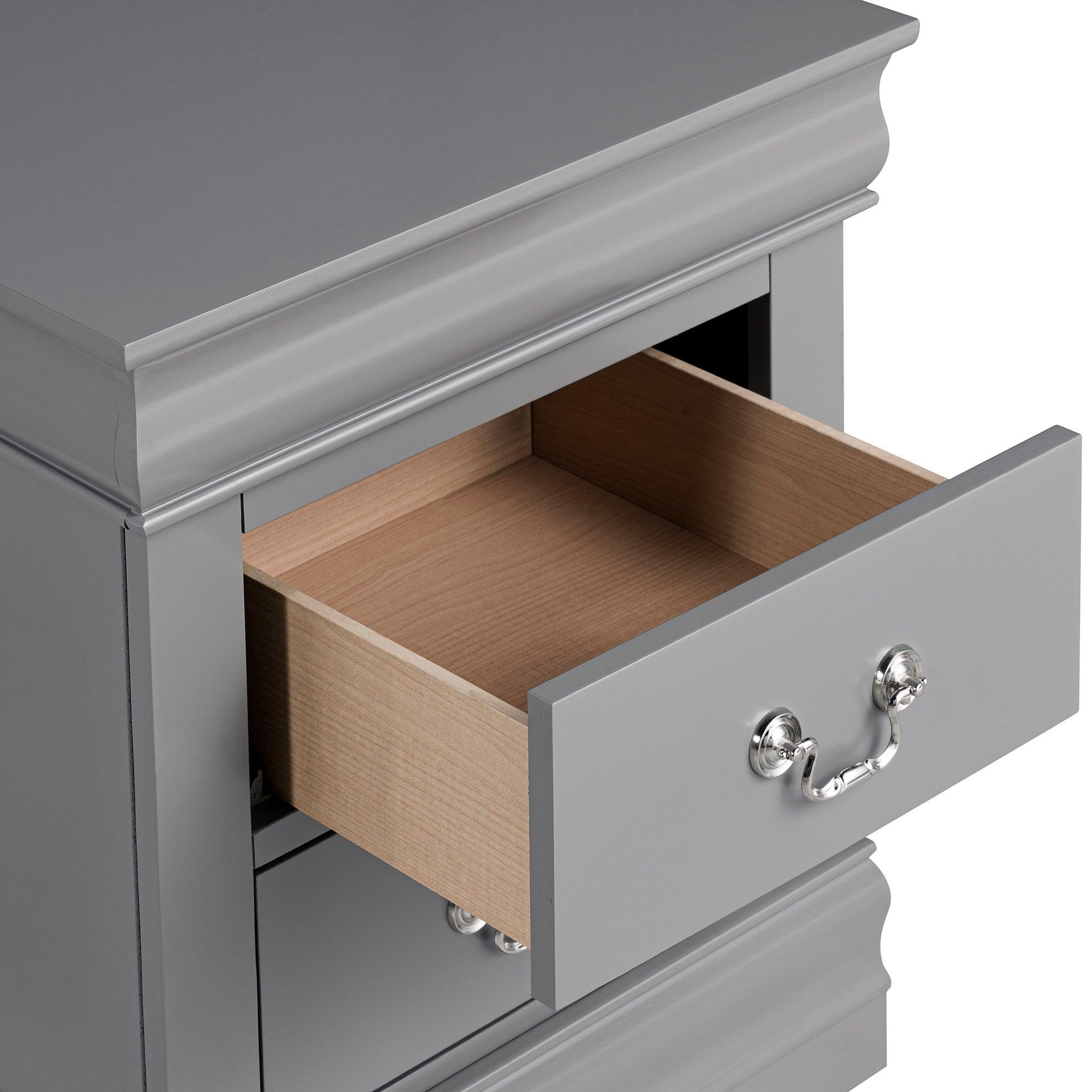 Louis Philippe Night Stand by Furniture of America - Elegant Bedside Table for Bedroom Decor, Storage & Organization