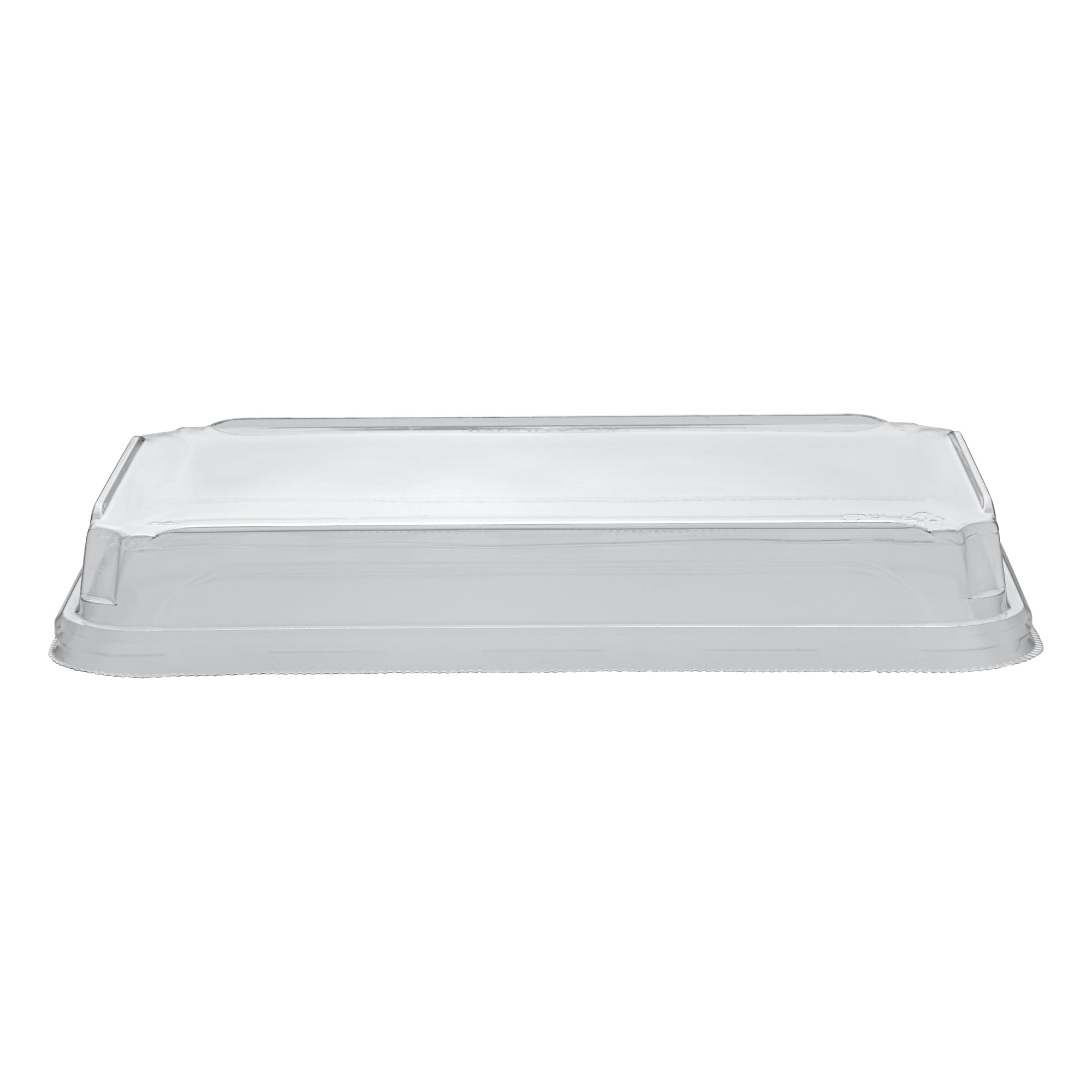 Matsuri Vision 8.8 x 5.5 x 1.2 Inch Clear Plastic Dome Lids for Sushi Containers - 50 Pack Airtight No-Fog Lids (Containers Sold Separately) - Perfect for Sushi Restaurants, Catering & Takeout Boxes