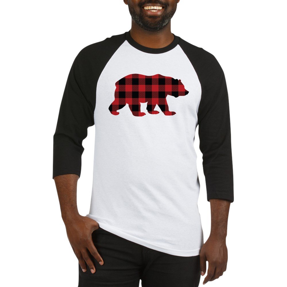 Buffalo Plaid Bear Baseball Tee - Cute Graphic Baseball Shirt for Men & Women | Perfect for Casual Wear, Gifts & Holiday Outfits