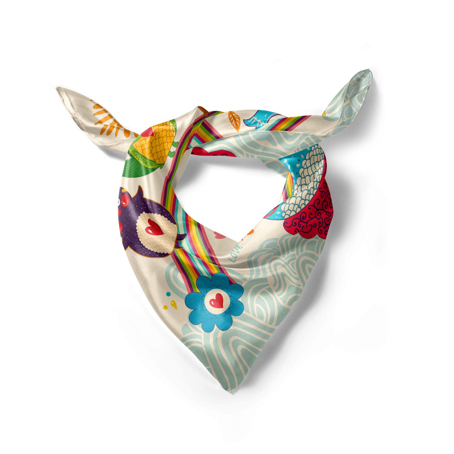 Ambesonne Birthday Party Head Scarf - Colorful Rainbow Hair Wrap for Women - Perfect for Birthday Celebrations, Festivals & Themed Parties