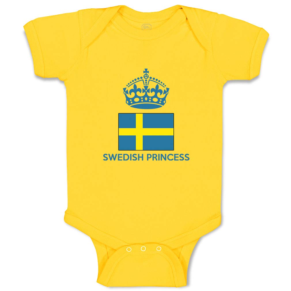 Custom Baby Bodysuit with Swedish Princess Crown - Soft Cotton Infant Clothes for Boys & Girls - Perfect for Birthday Parties, Photo Shoots & Special Occasions