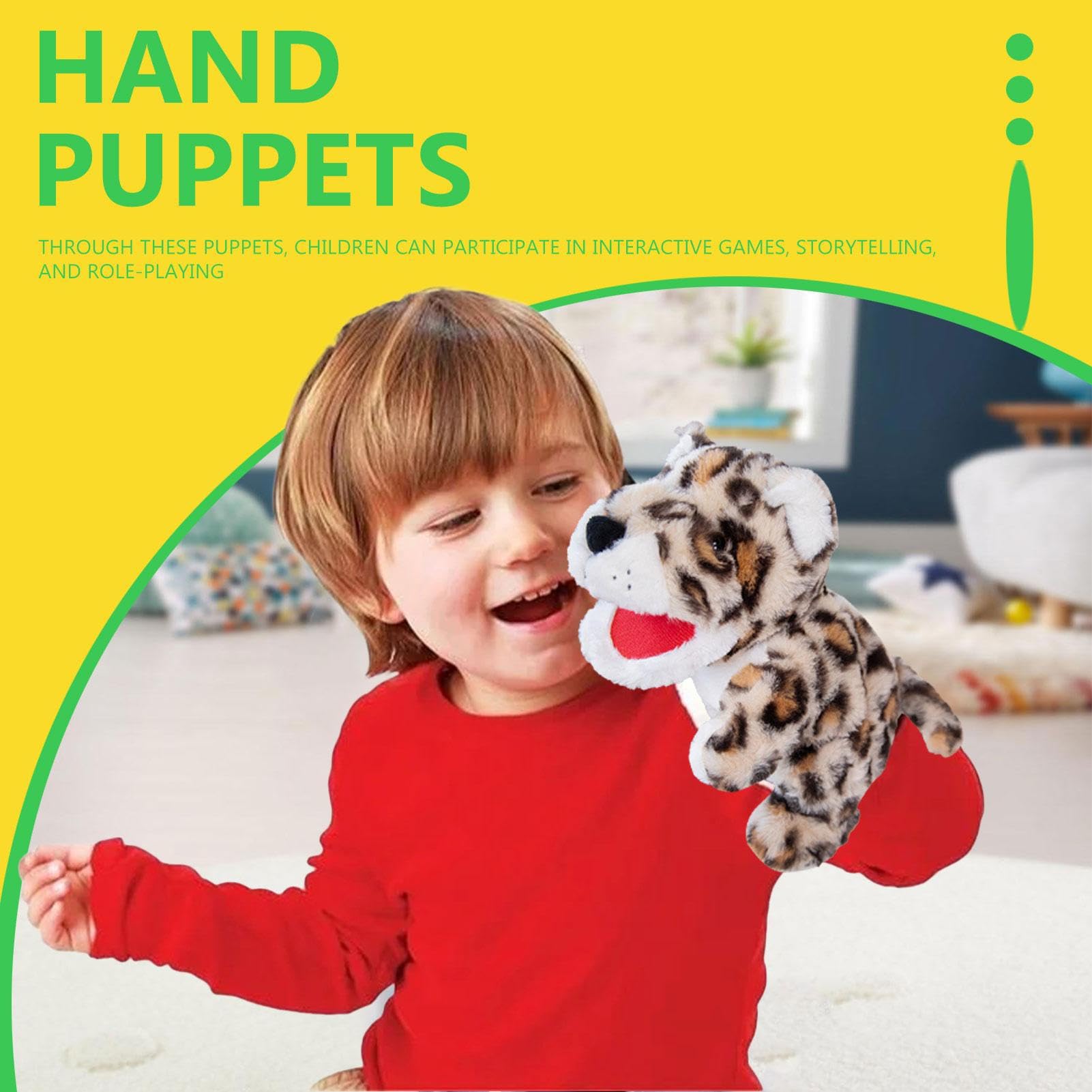 Soft Animal Hand Puppets - Cute Plush Toys with Movable Mouth for Pretend Play, Interactive Puppet Show Gifts for Babies & Kids - Perfect for Storytelling, Role Play & Early Learning Activities