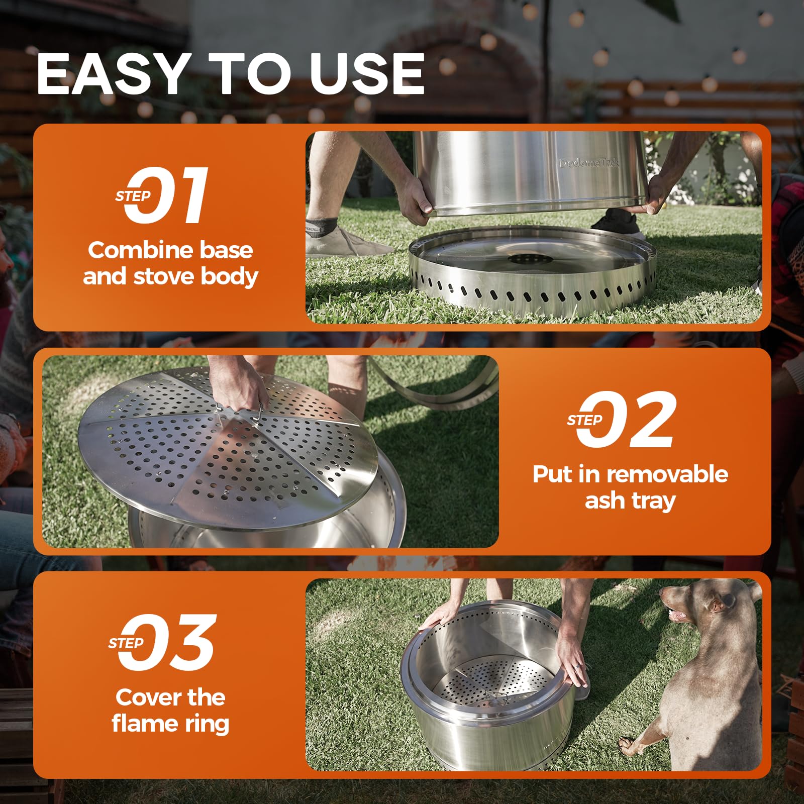 Smokeless Fire Pit for Outdoor Use - 20 Inch Portable Fire Pit with Olive Finish - Perfect for Camping, Backyard Gatherings, and Patio Relaxation