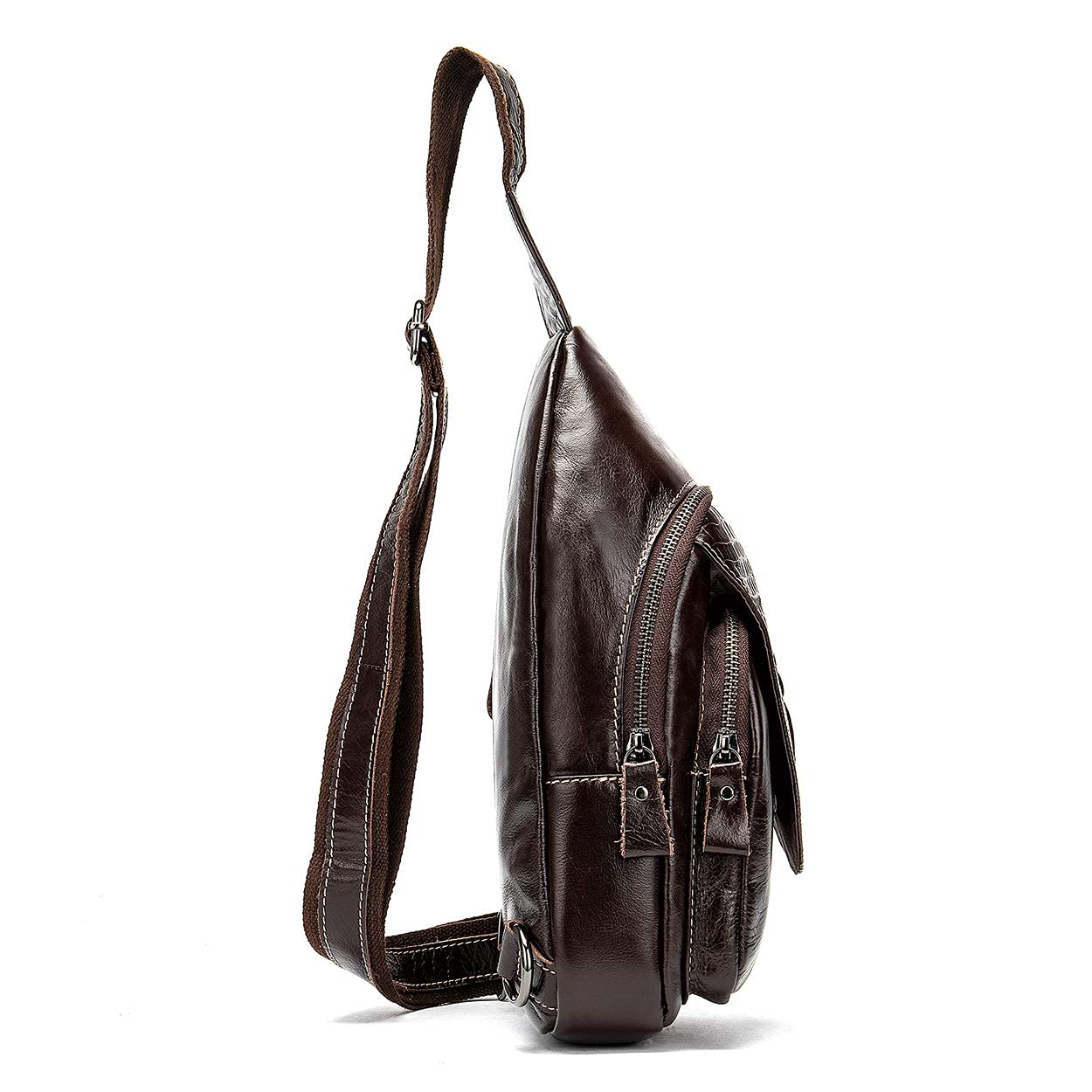 NIUCUNZH Handmade Genuine Leather Crossbody Bag - Crocodile Embossed Chest Shoulder Bag - Waterproof & Durable - Perfect for Travel, Shopping & Daily Use