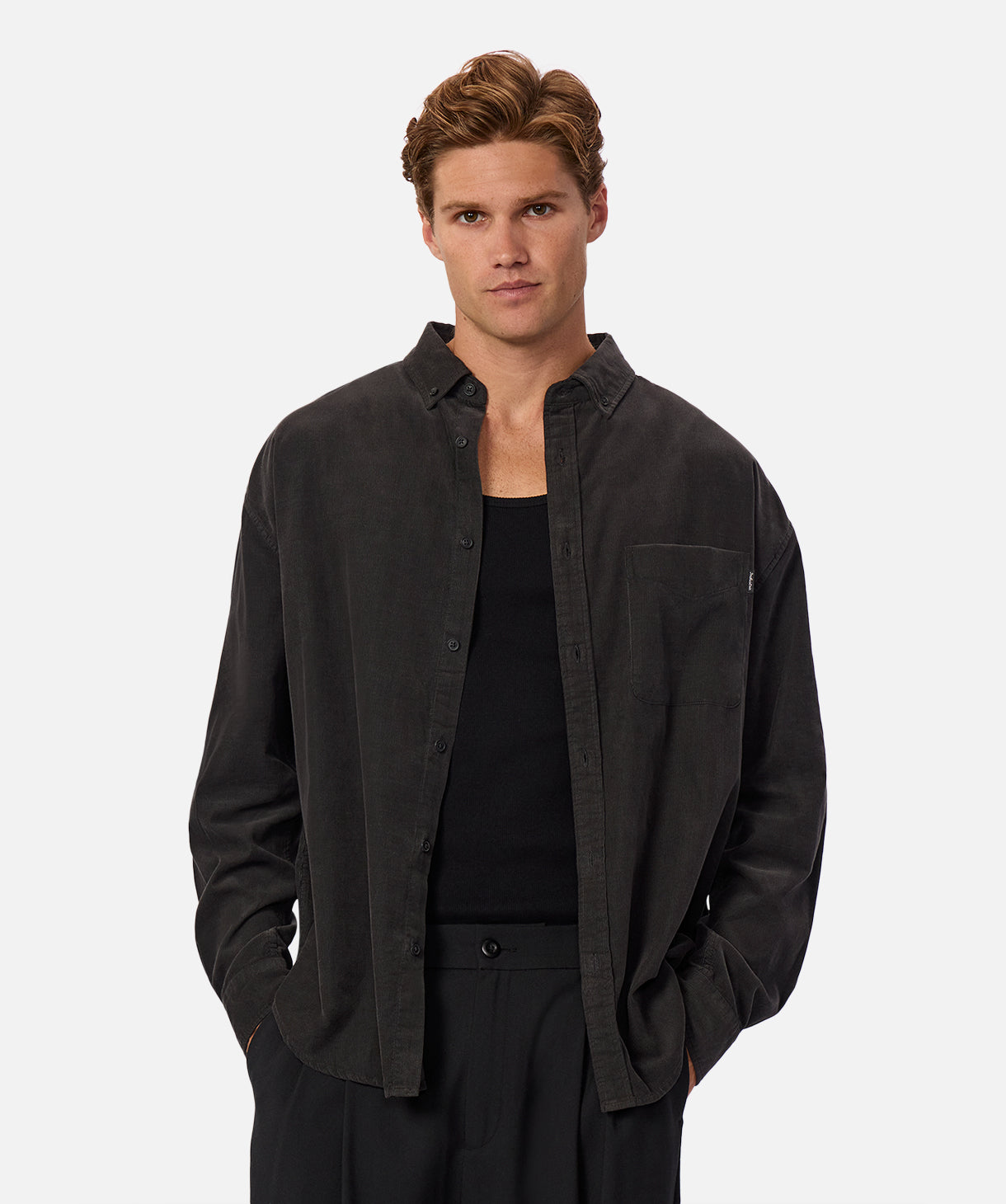Anaheim Long Sleeve Shirt in Obsidian Black | Comfortable Casual Wear for Men & Women | Perfect for Outdoor Activities, Travel & Everyday Style