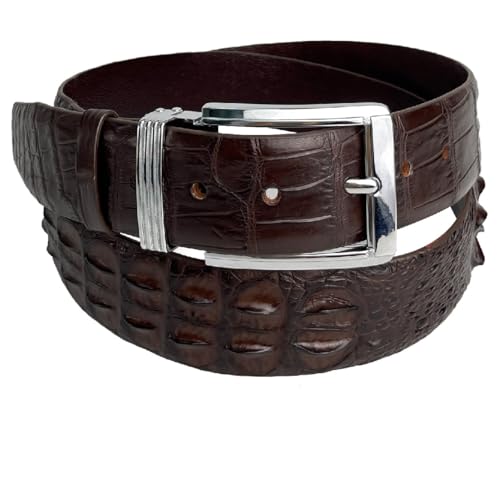 Dark Brown-croc Hornback-pin Buckle