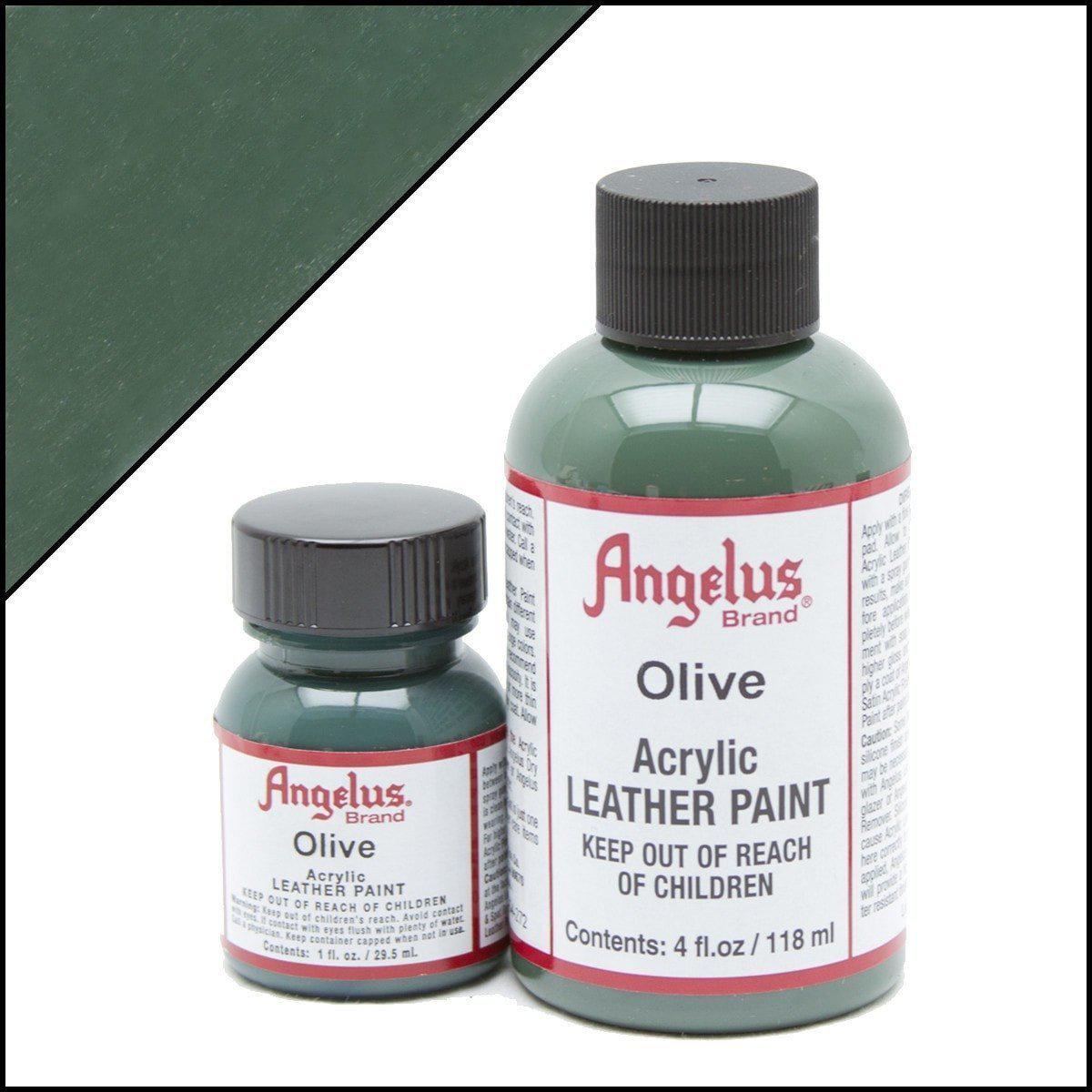 Olive Green Angelus Leather Paint 1oz - Premium Leather Dye for Shoes, Bags & Accessories - Perfect for DIY Leather Repair & Customization