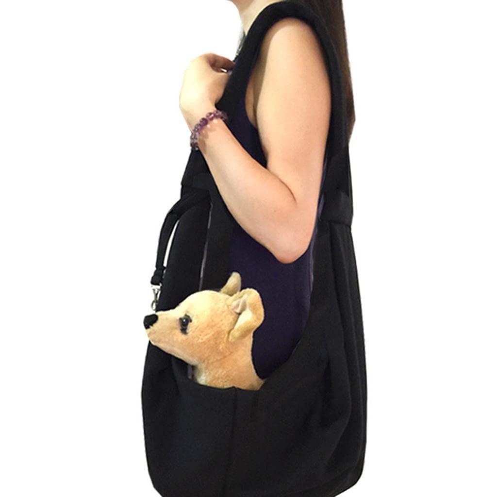 Enakshi Pet Carrier Sling Bag for Dogs & Cats - Adjustable Shoulder Strap, Travel Tote Backpack Holder in Black | Portable Pet Supplies for Hiking, Shopping & Vet Visits