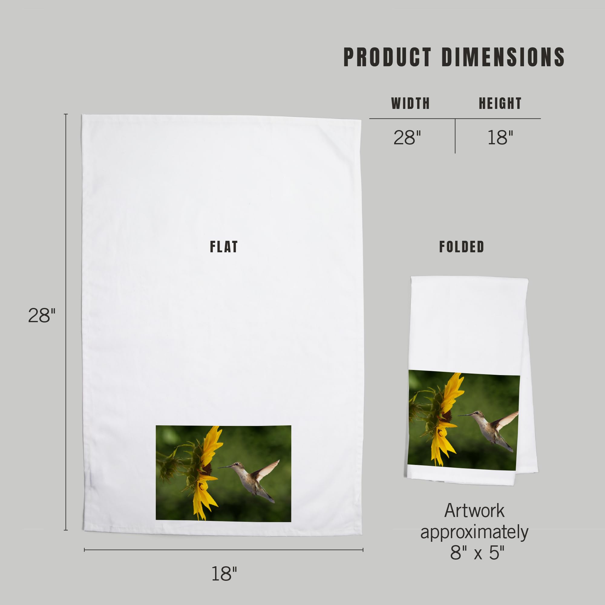Lantern Press Hummingbird 100% Cotton Tea Towel - Decorative Hand Towel for Kitchen & Home | Perfect for Dish Drying, Gift Giving & Farmhouse Decor