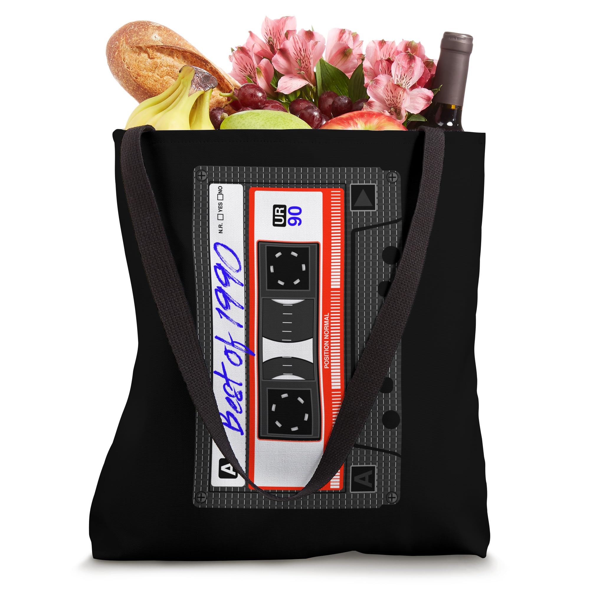 Best of 1990s Music Mix Cassette Tape - Vintage 90s Outfit Accessory & Retro Tote Bag - Perfect for 90s Theme Parties, Nostalgic Gifts and Retro Fashion