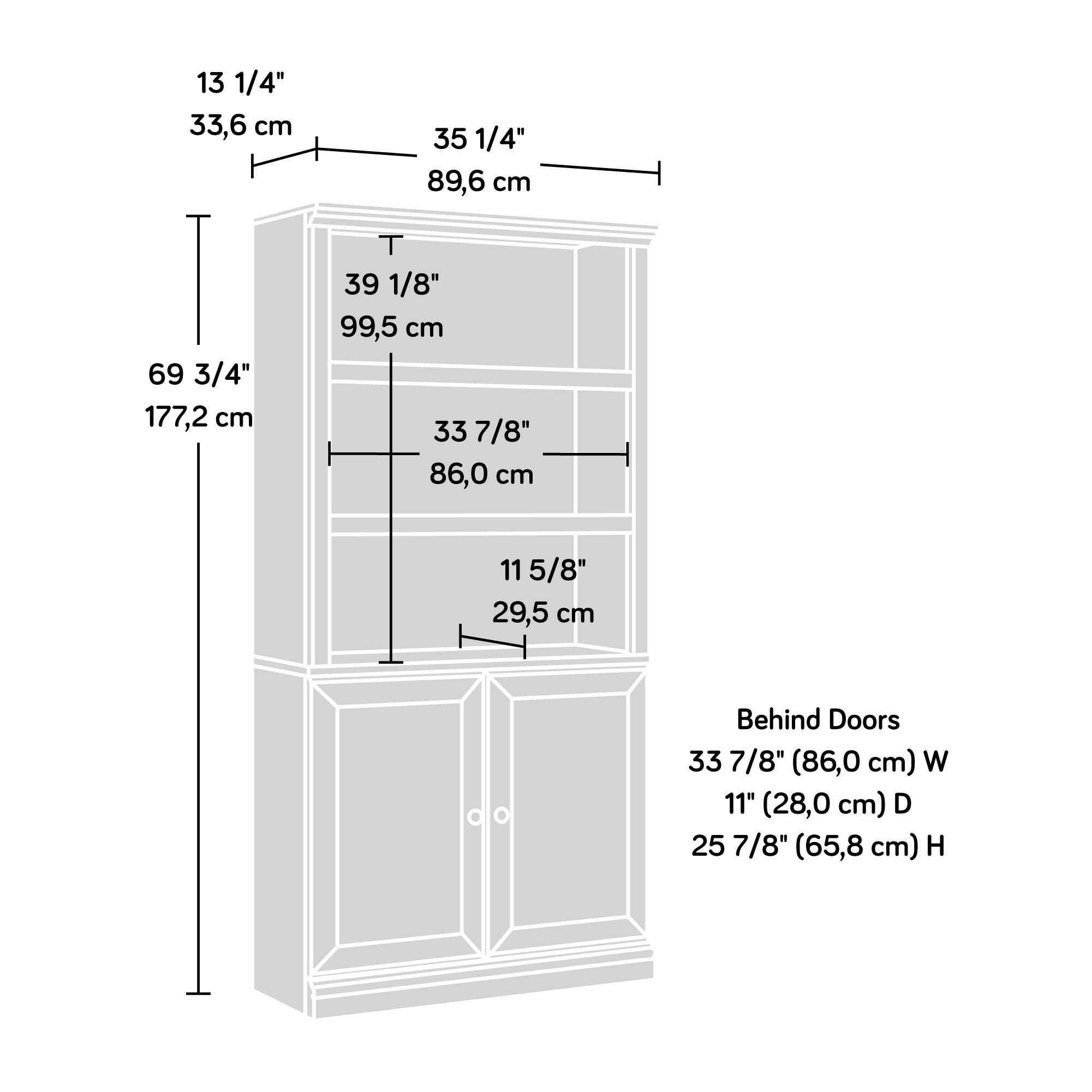 Sauder Select White Plank Bookcase with Doors, Adjustable Shelves & Storage - Perfect for Home Library, Office, Living Room & Bedroom Organization