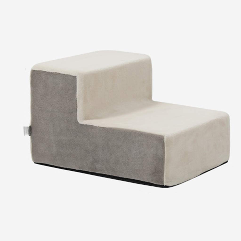 Space-Saving Pet Cat & Dog Ladder for Sofa & Bed - 38x50x30cm Plush Step Stool for Small Pets - Gray Home Accessory for Living Room, Bedroom & Pet-Friendly Spaces