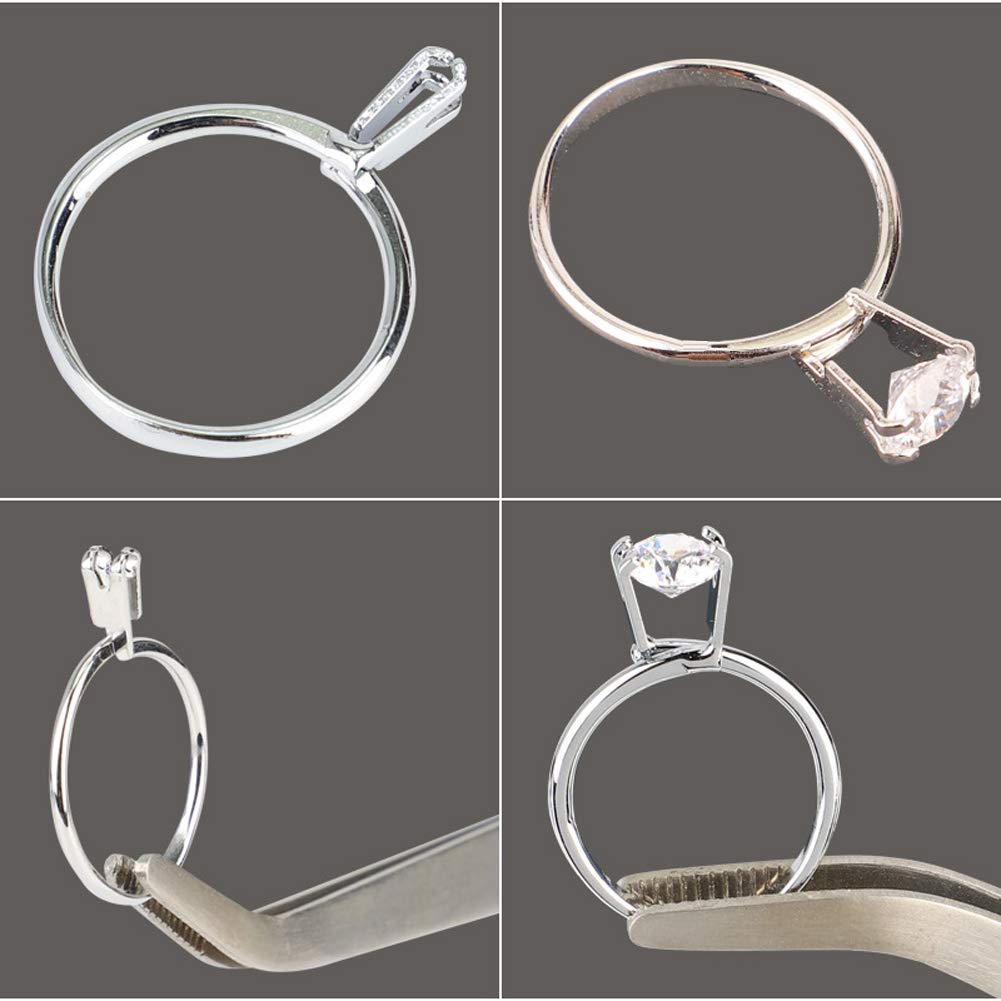 2Pcs Jewelry Ring Holder for Wedding & Gemstone Display - Silver (2 Sizes) - Perfect for Jewelers & Crafting