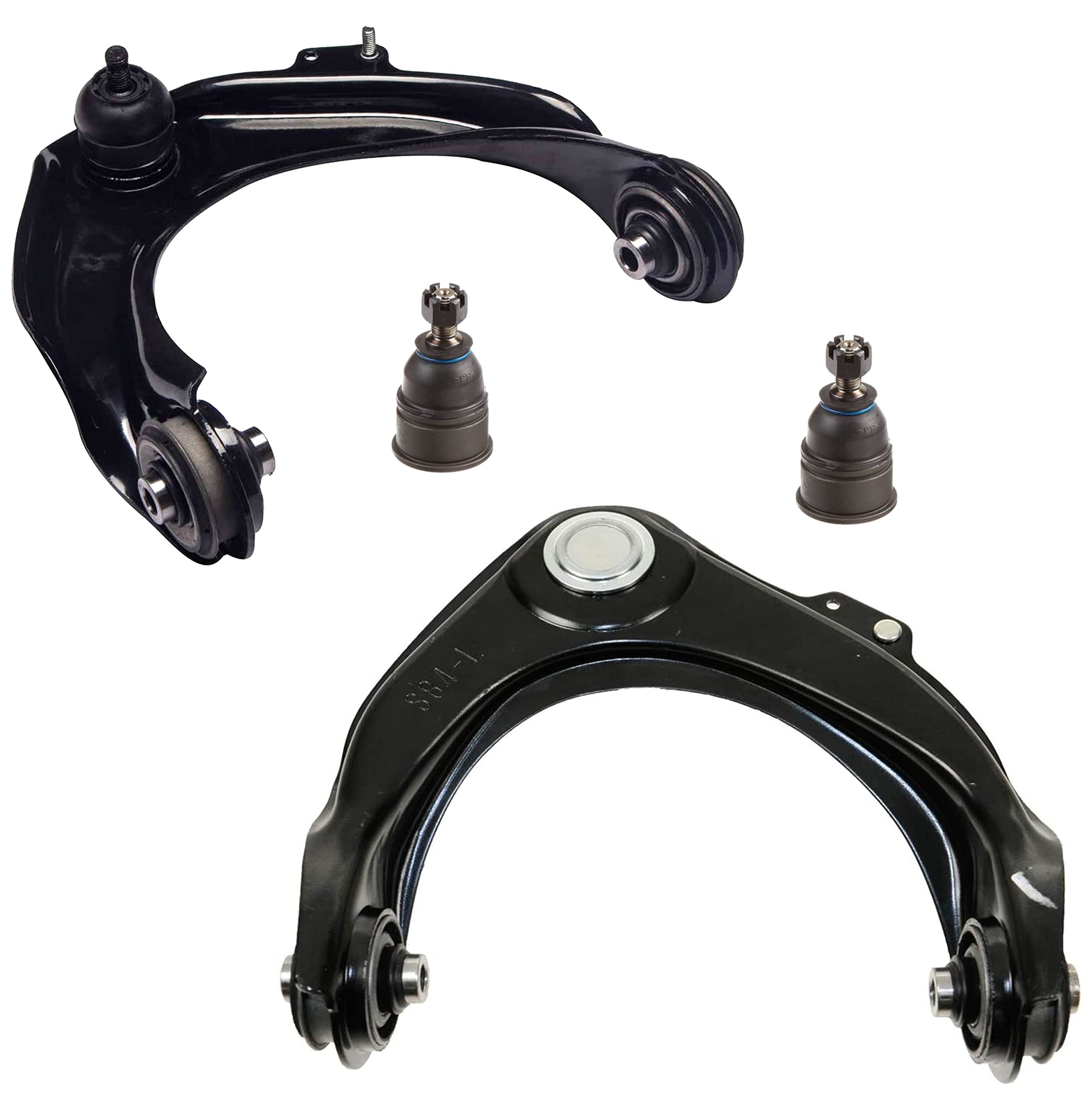 4-Piece Front Upper Control Arms & Lower Ball Joints Kit - Compatible with Acura CL 2001-2003, Acura TL 1999-2003, Honda Accord 1998-2002 - Perfect for Suspension Repair & Maintenance