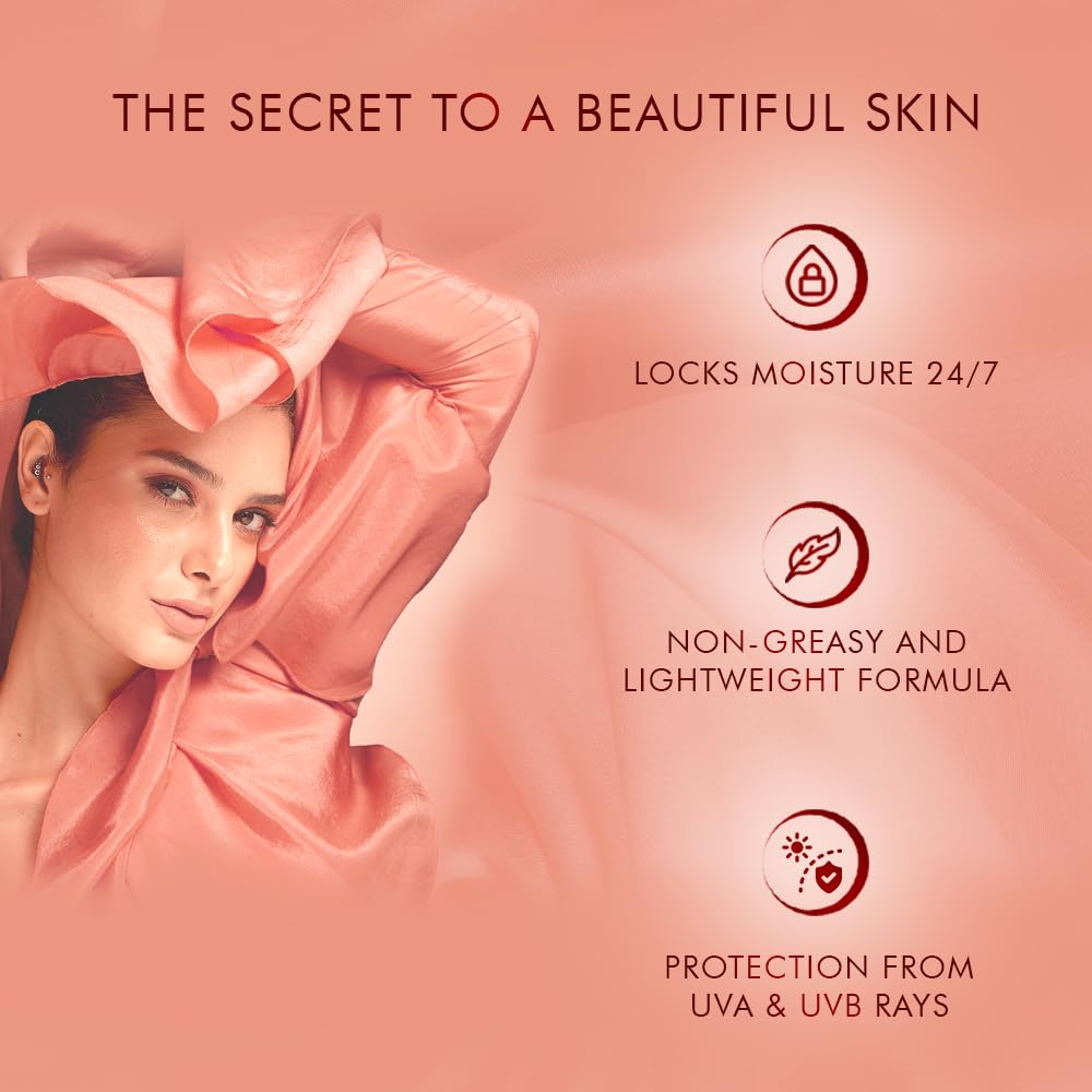 LAKMÉ Peach Milk Moisturizer SPF 24 PA++ Sunscreen Lotion - 60ml | Hydrating Face Cream with Sun Protection for Daily Skincare Routine