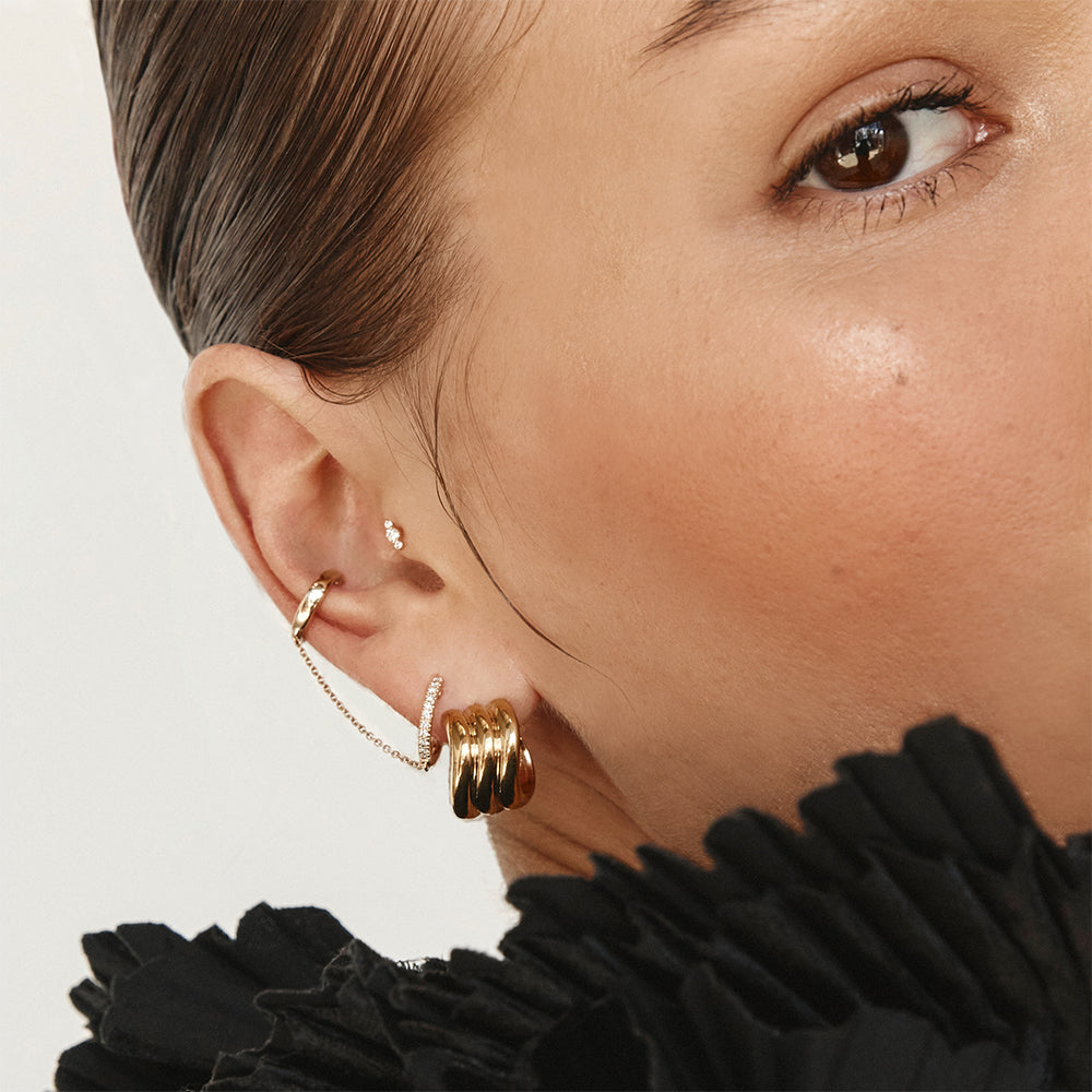Gold Triple Wave Hoop Earrings for Women - Trendy Boho Chic Jewelry for Everyday Wear & Special Occasions