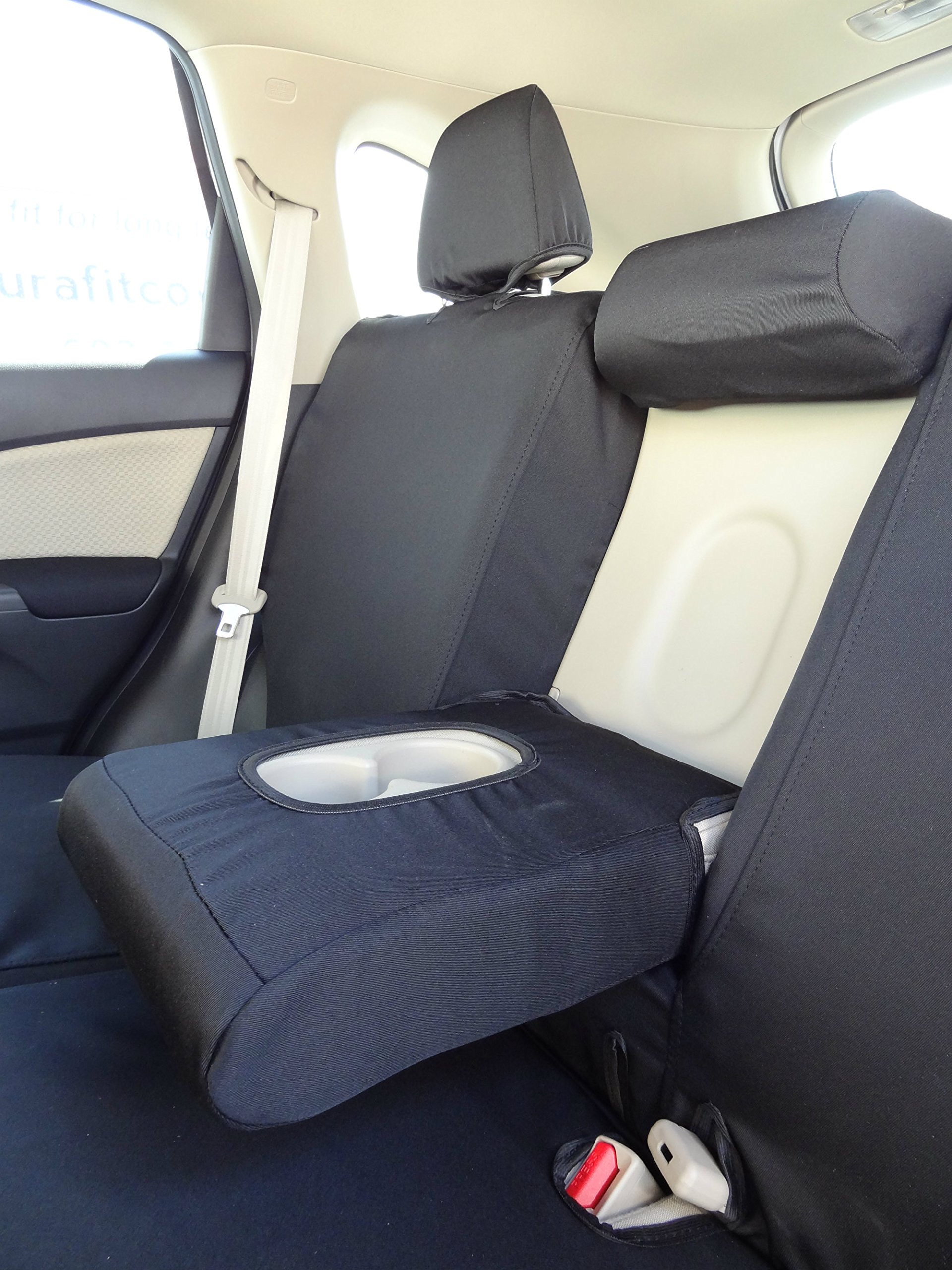 Durable Black Twill Seat Covers for 2012-2016 Honda CRV Back Seat - Perfect Fit, Enhanced Comfort & Protection for Road Trips & Daily Commutes