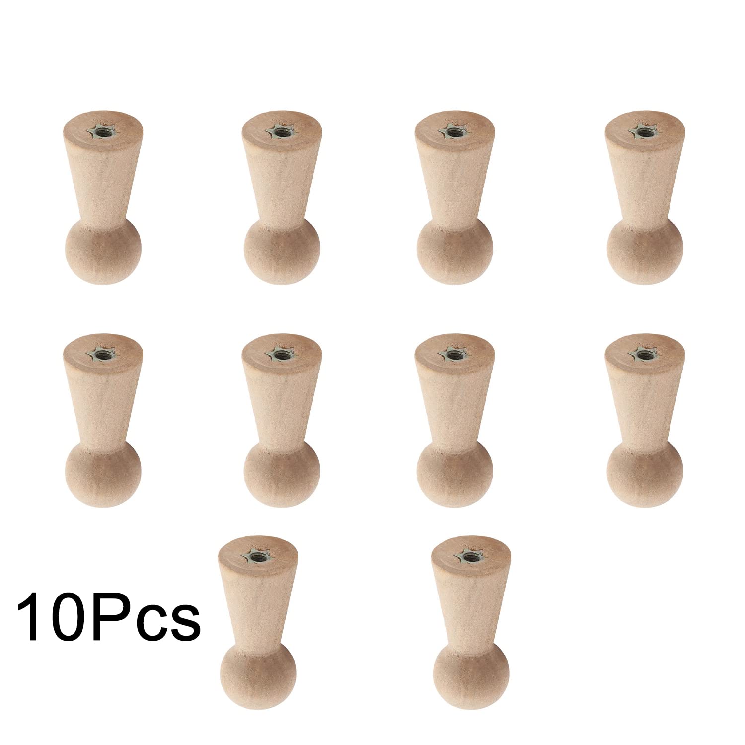 Vintage Wooden Coat Hooks Wall Mount - Handmade Single Organizer Hangers, Pack of 10 - Perfect for Entryway, Bedroom, Bathroom & Closet Organization