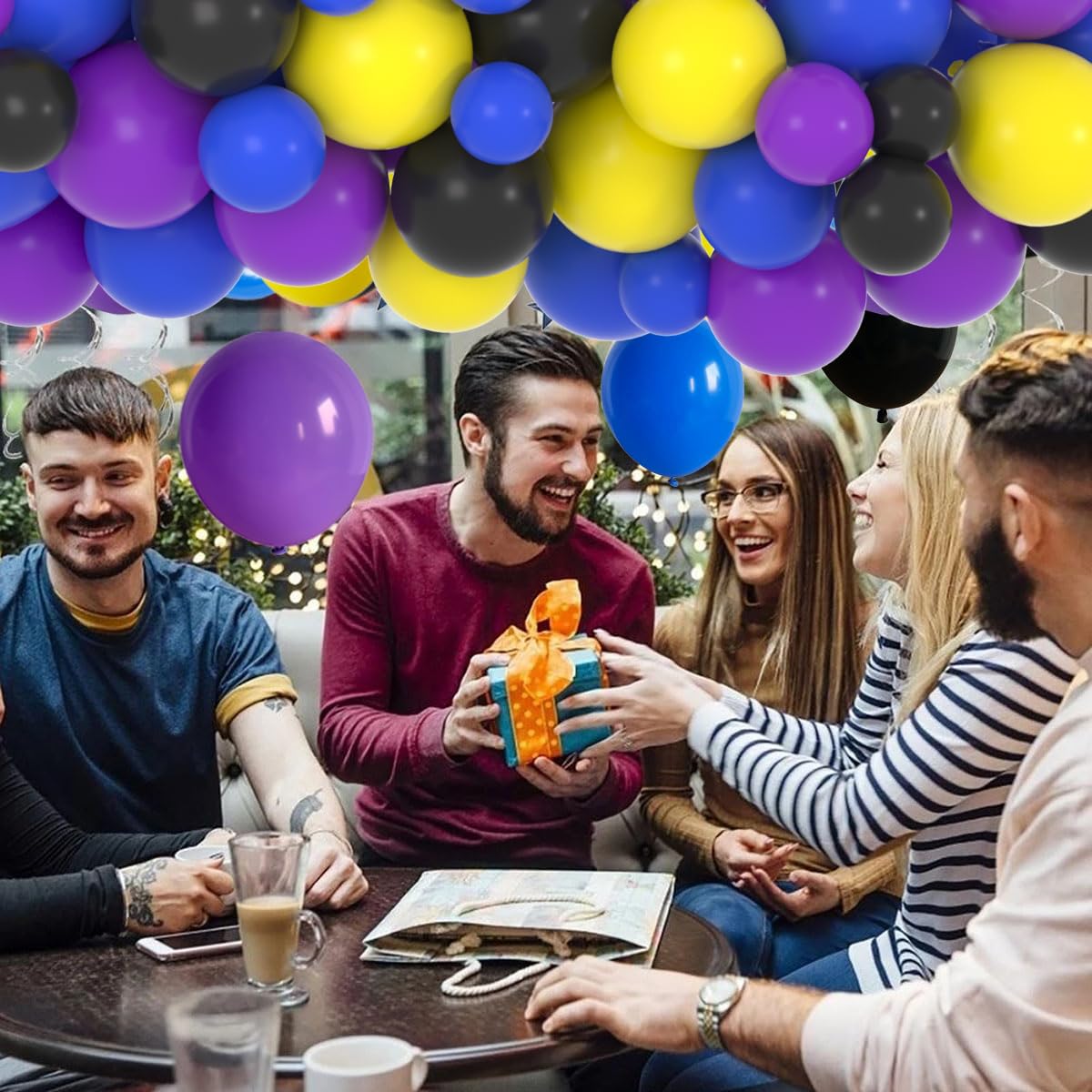 137PCS Video Gaming Balloon Garland Arch Kit - Purple, Blue, Yellow & Black Balloons for Birthday, Graduation Decor | Perfect for Anime, Gamer Parties & Teen Celebrations