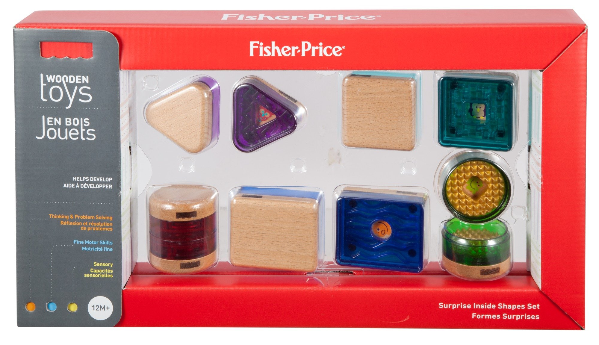 Fisher-Price Wooden Learning Toy with Surprise Shapes - Educational Montessori Shape Sorter for Toddlers 1-3 Years - Perfect for Early Childhood Development & Sensory Play