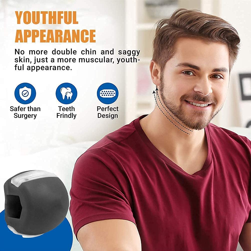 Kixre Jawline Exercise Ball - Double Chin Reducer & Neck Toner for Men and Women | Chewable Jaw Exerciser for Stronger Jawline & Facial Toning | Perfect for Home Workout, Office Stress Relief & Fitness Training
