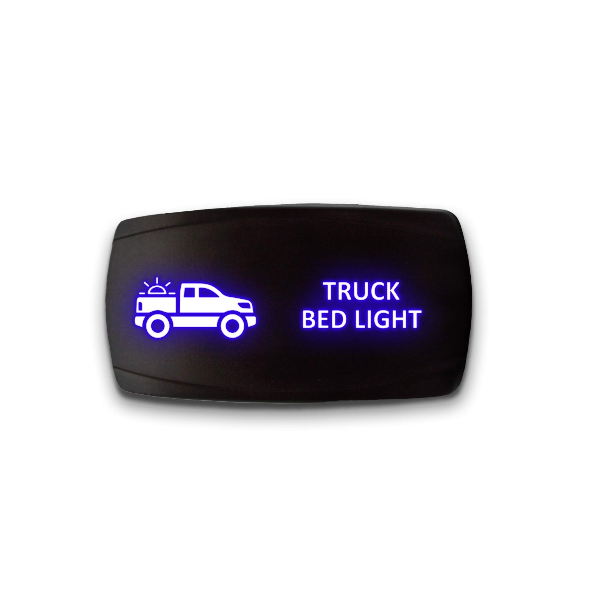 STARK 5-PIN Horizontal Laser Etched LED Rocker Switch Truck Bed Light - Blue 20A 12V ON/Off - Waterproof Dual Light for Pickup Truck, Off-Road Vehicle & Marine Use