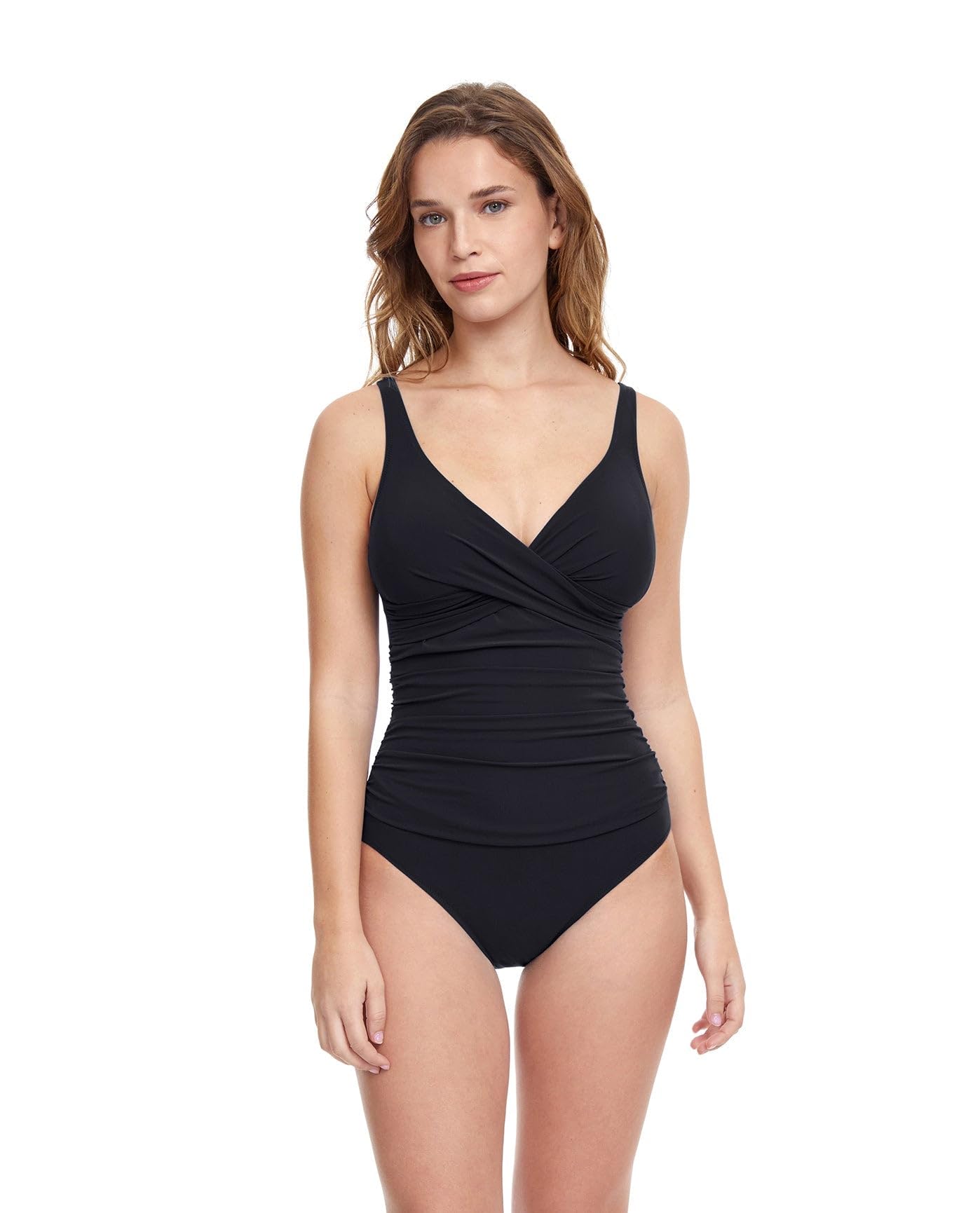 Gottex Women's Surplice Bust V-Neck One Piece Swimsuit - Flattering Swimwear for Beach Vacations & Pool Parties | Plus Size & Petite Options Available