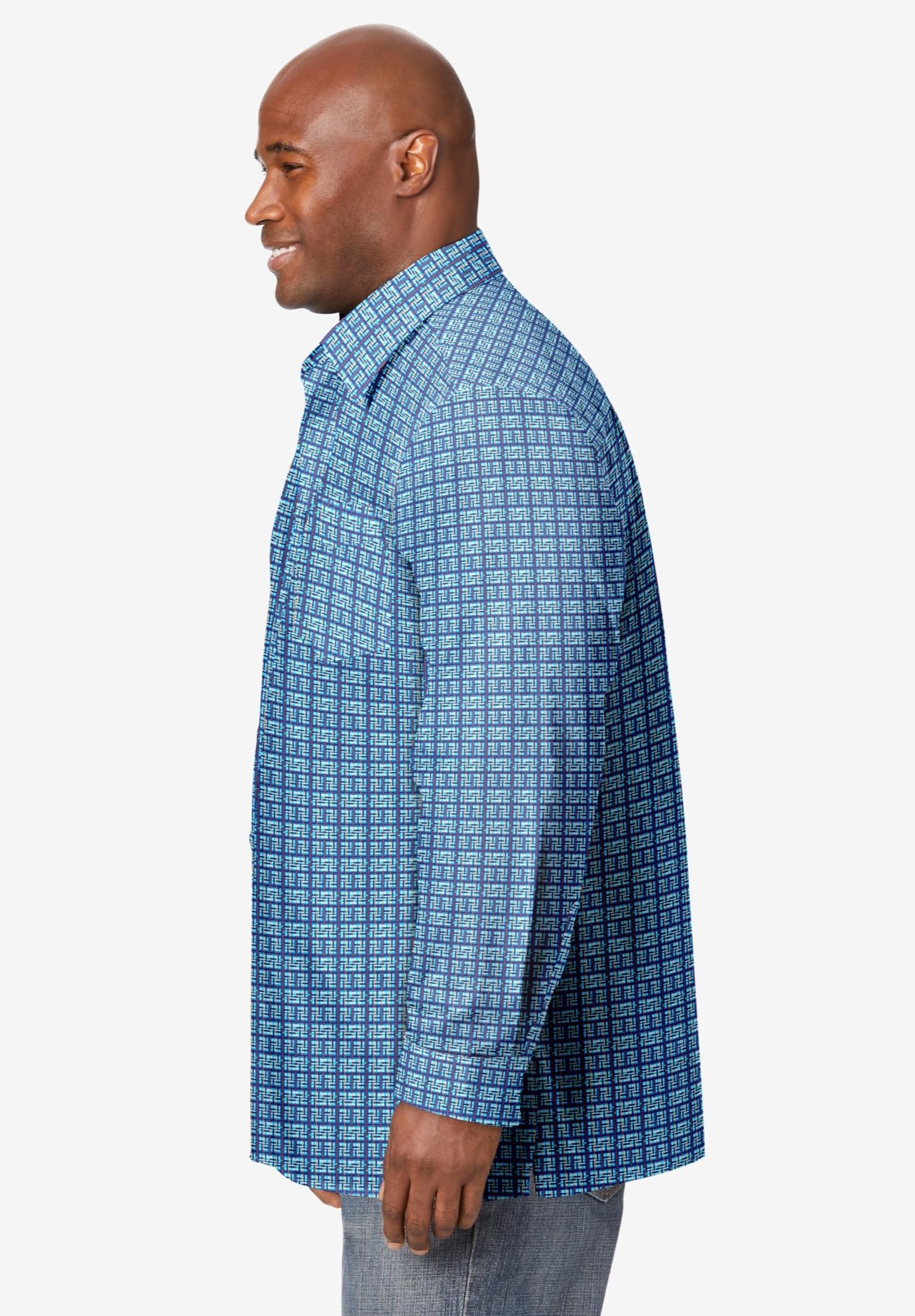 KingSize Men's Big & Tall No-Tuck Casual Shirt - Comfortable Oversized Button Down for Work & Relaxation | Perfect for Office, Travel & Everyday Wear